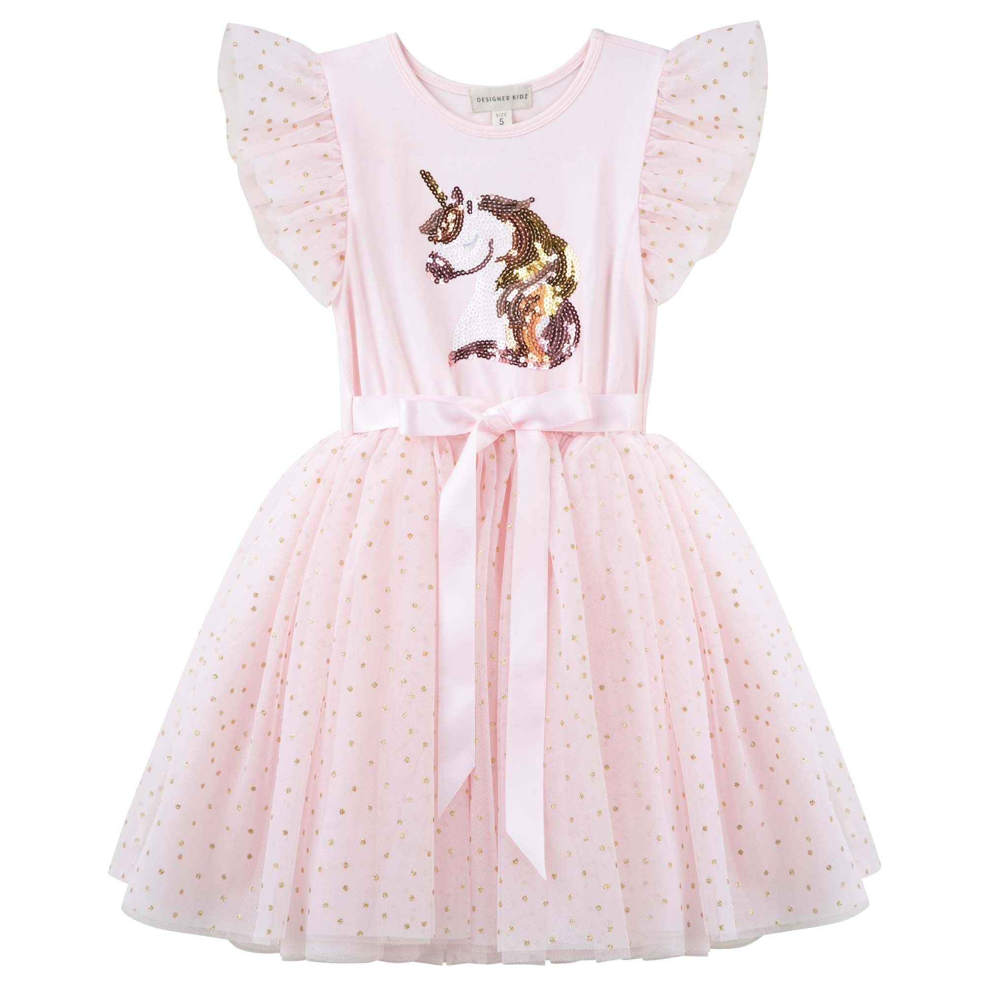Unicorn Sequin S/S Tutu Dress - Pink