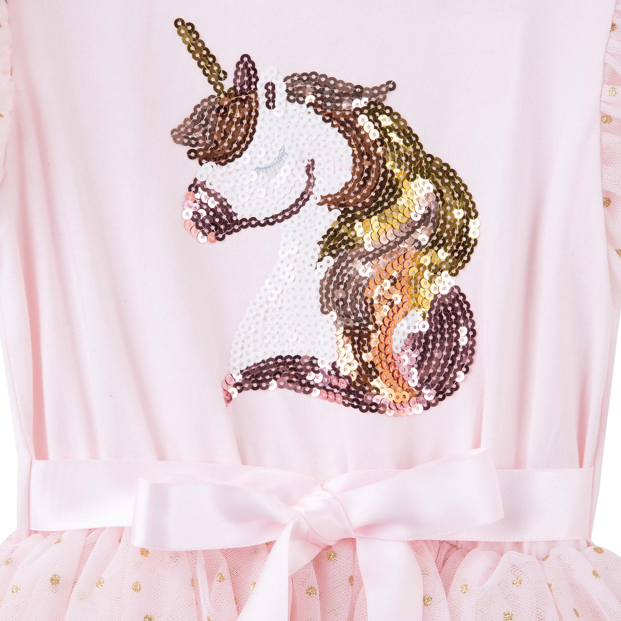 Unicorn Sequin S/S Tutu Dress - Pink