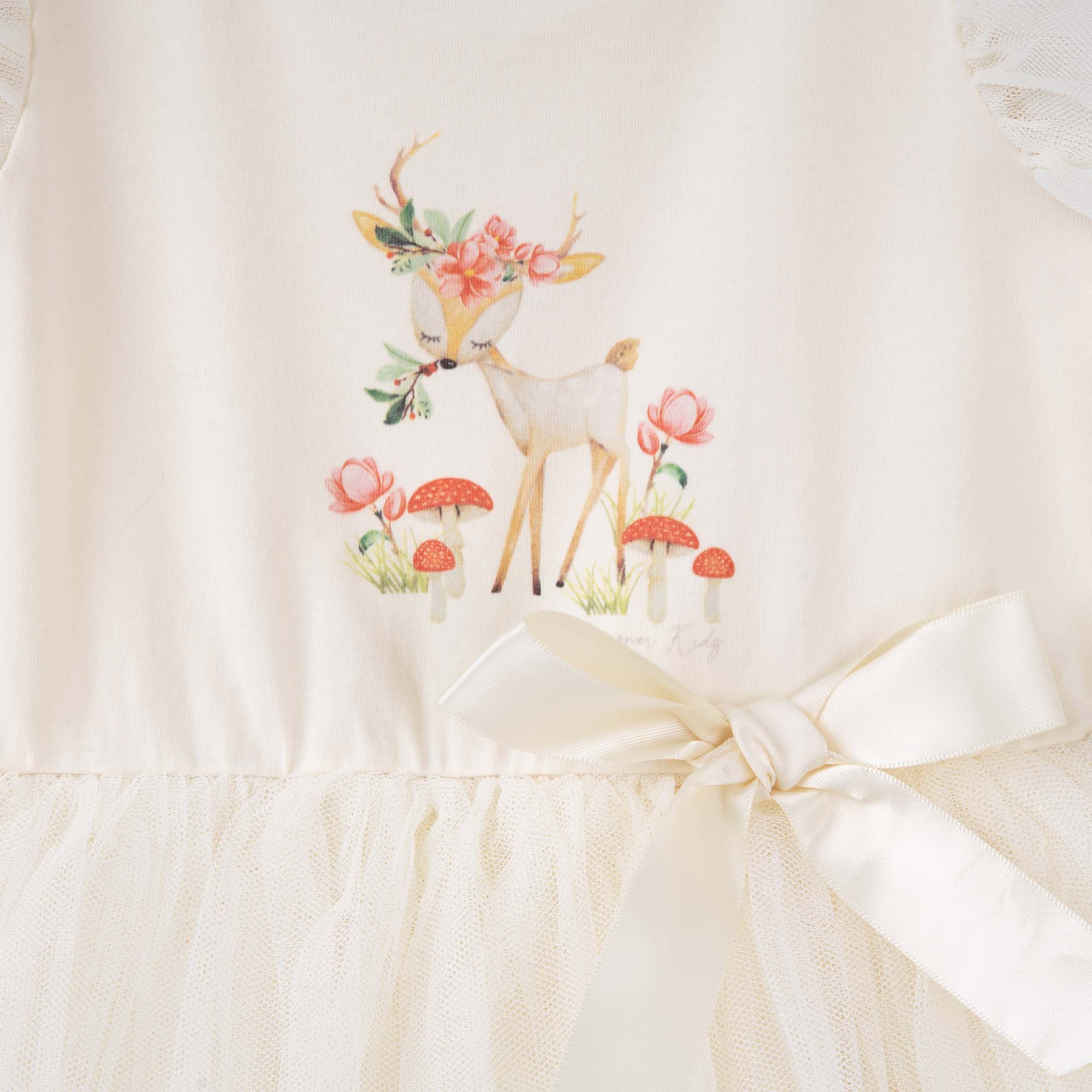 Reindeer Garden Tutu Romper - Antique Cream