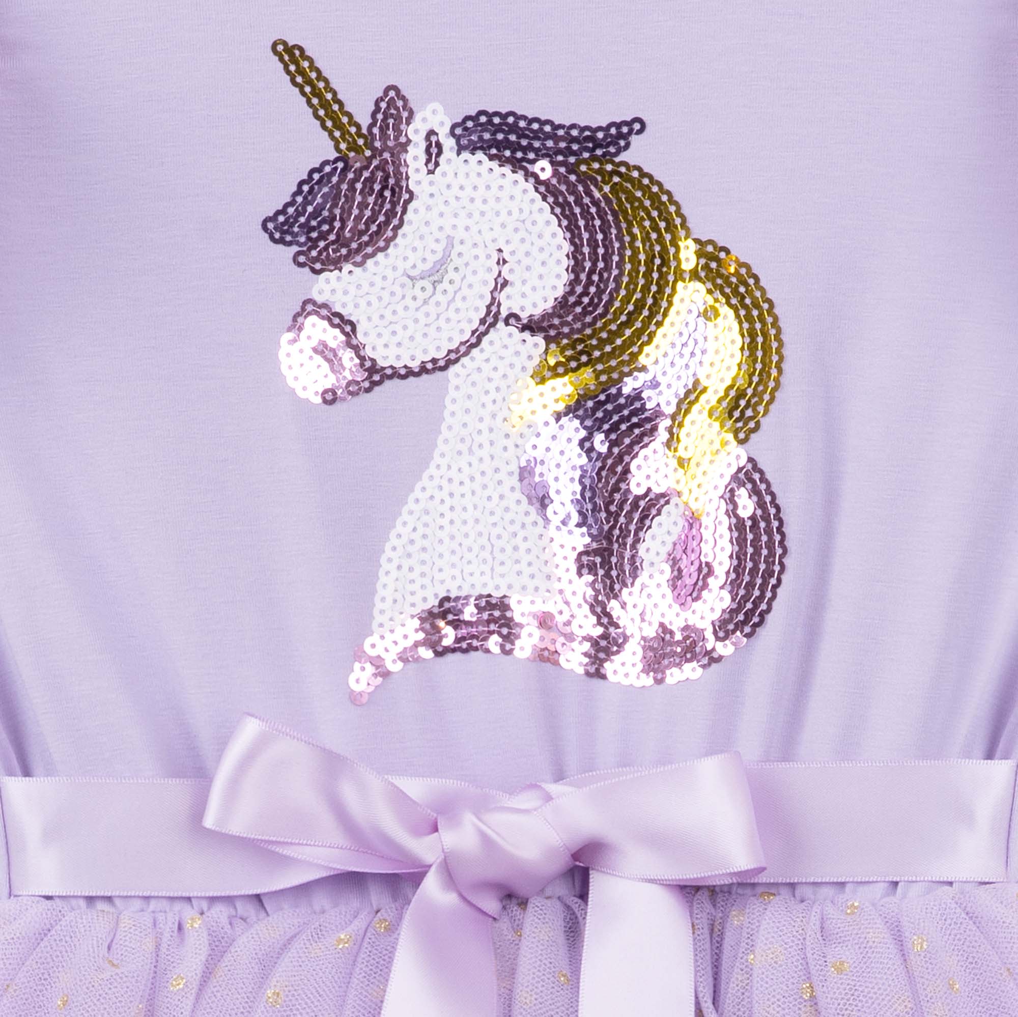 Unicorn Sequin S/S Tutu Dress - Lavender