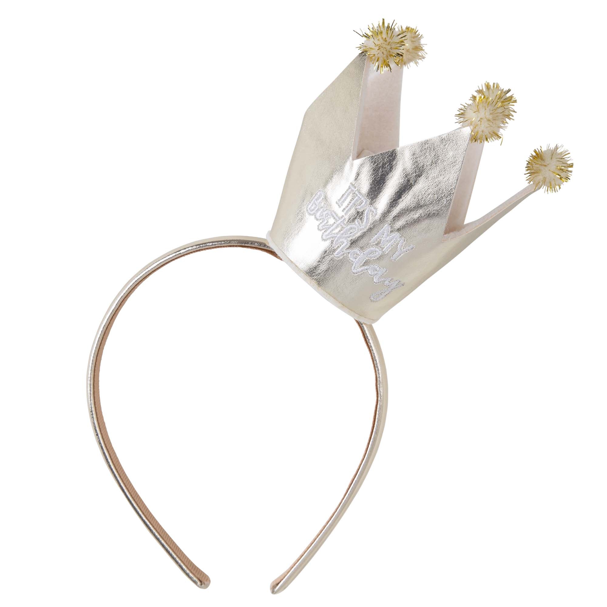 Birthday Princess Crown Headband - Gold - Designer Kidz