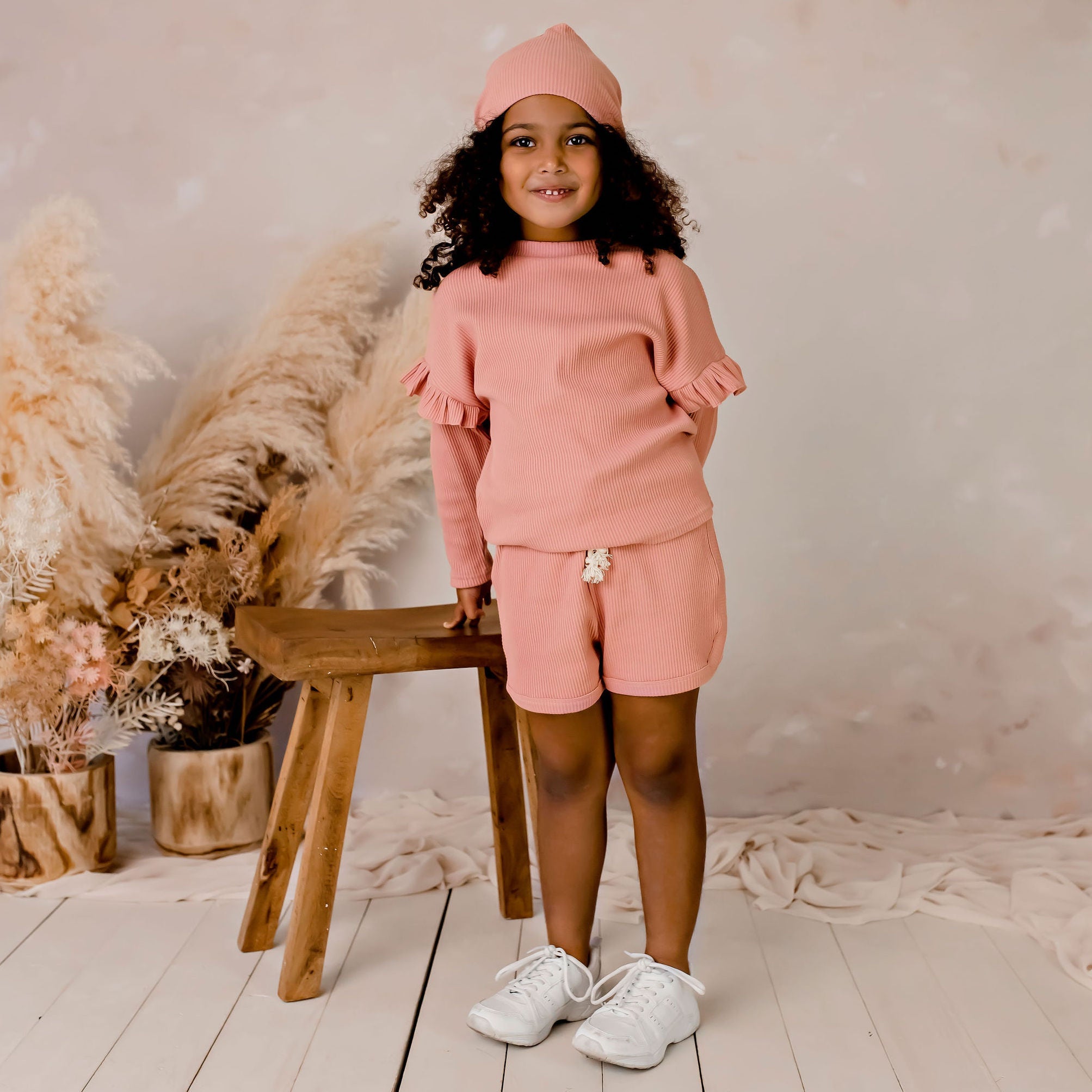 Bobbie Rib Beanie - Tea Rose - Designer Kidz