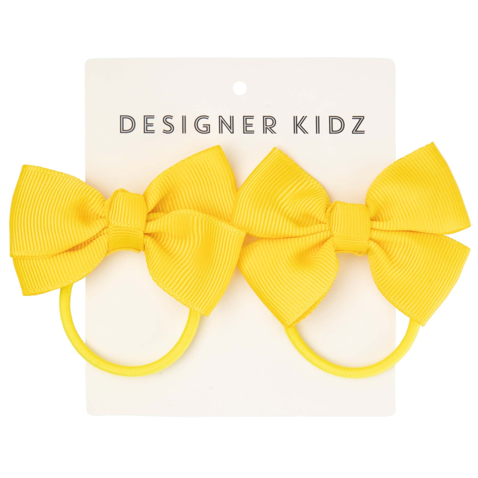 Bow Hair Tie Pack - Yellow - Designer Kidz