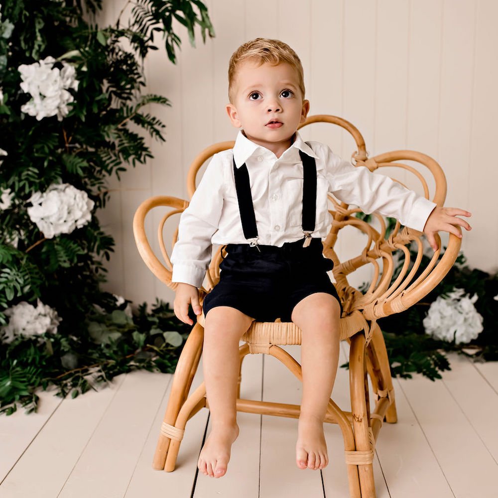 Bradley Boys Suspenders - Navy - Designer Kidz