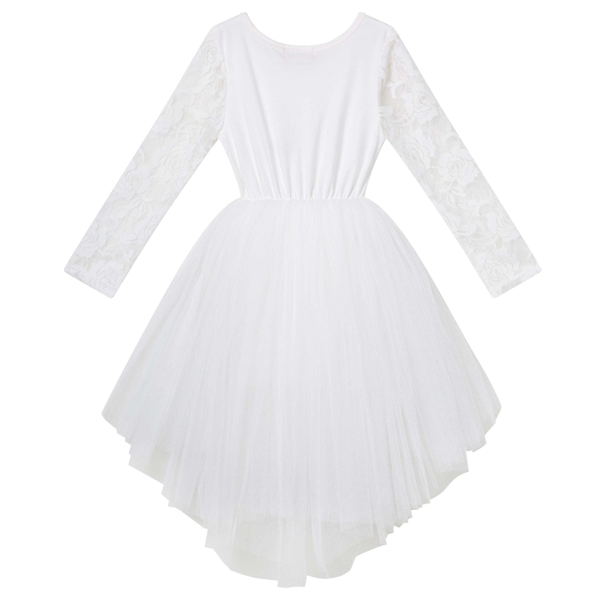 Candi L/S Lace Tutu Dress - Ivory - Designer Kidz