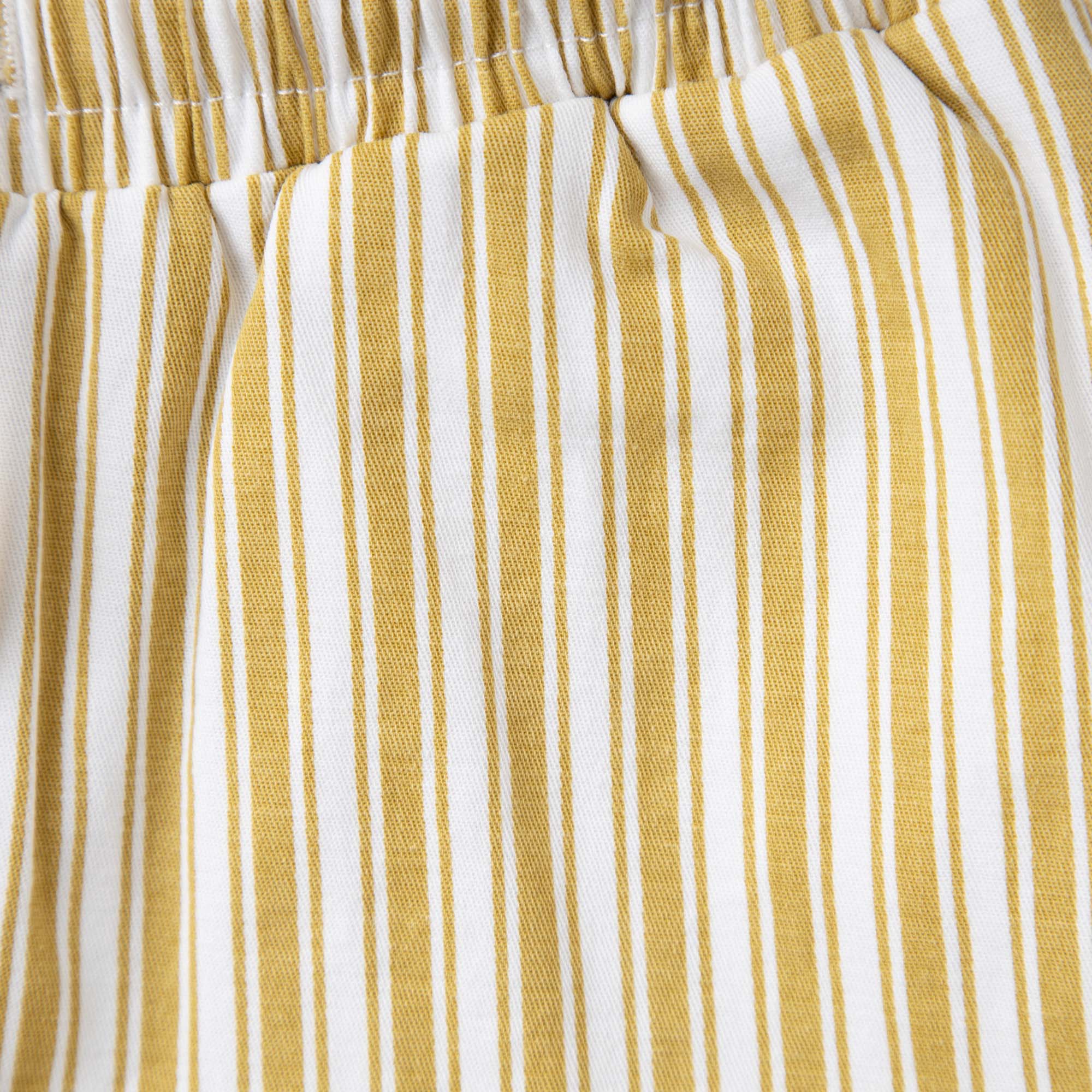 Charlie Stripe Shorts - Mustard - Designer Kidz