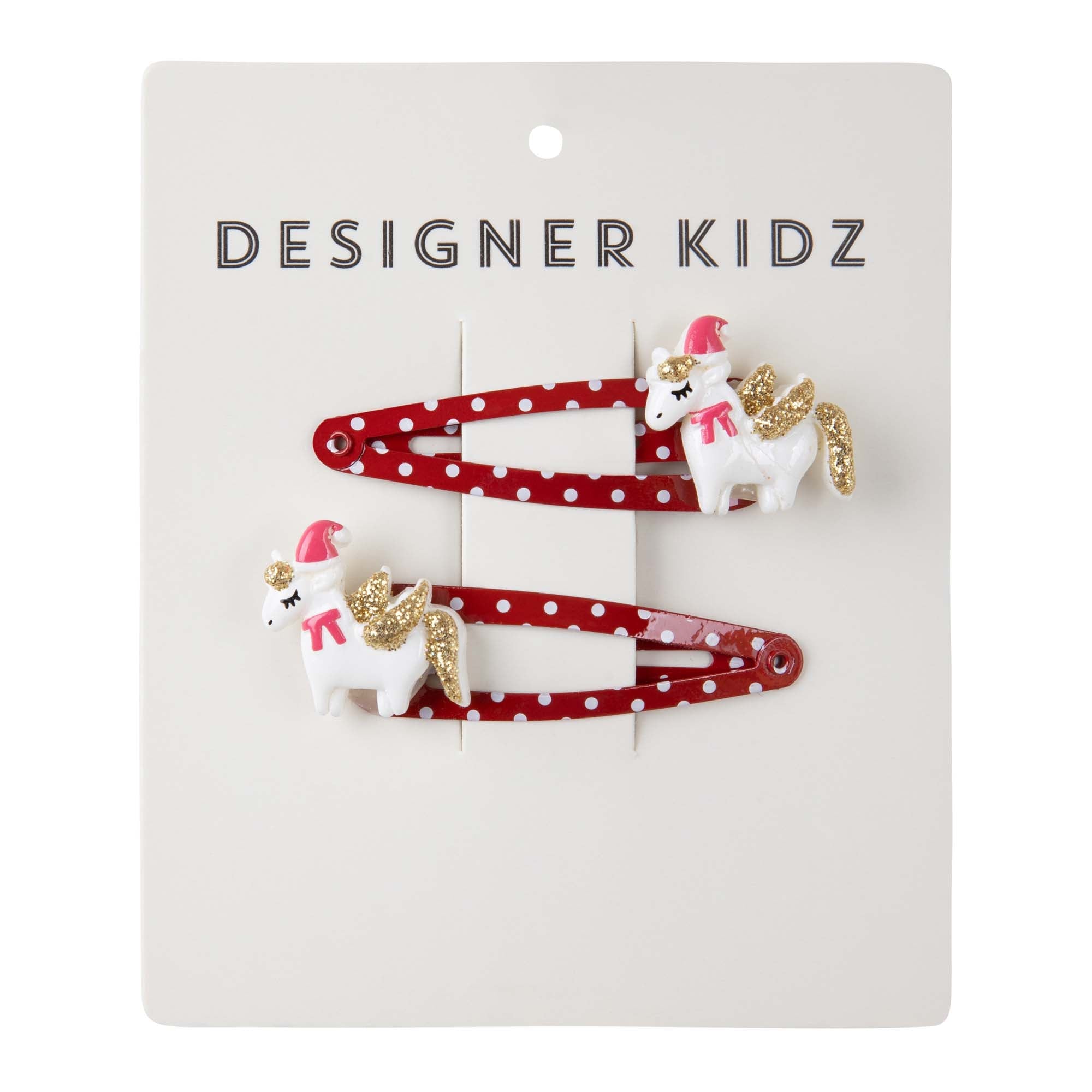 Christmas Unicorn Hair Clips - Designer Kidz