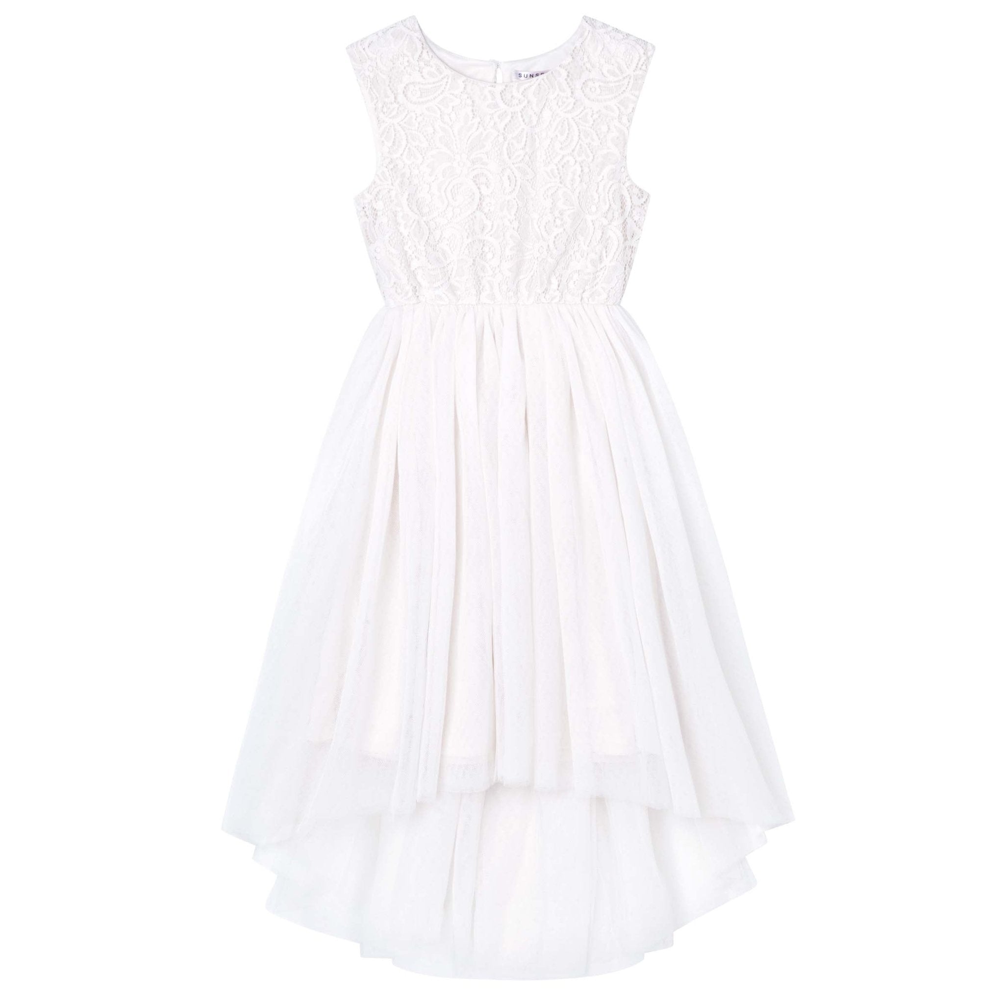 Delilah S/S Lace Dress - Ivory - Designer Kidz