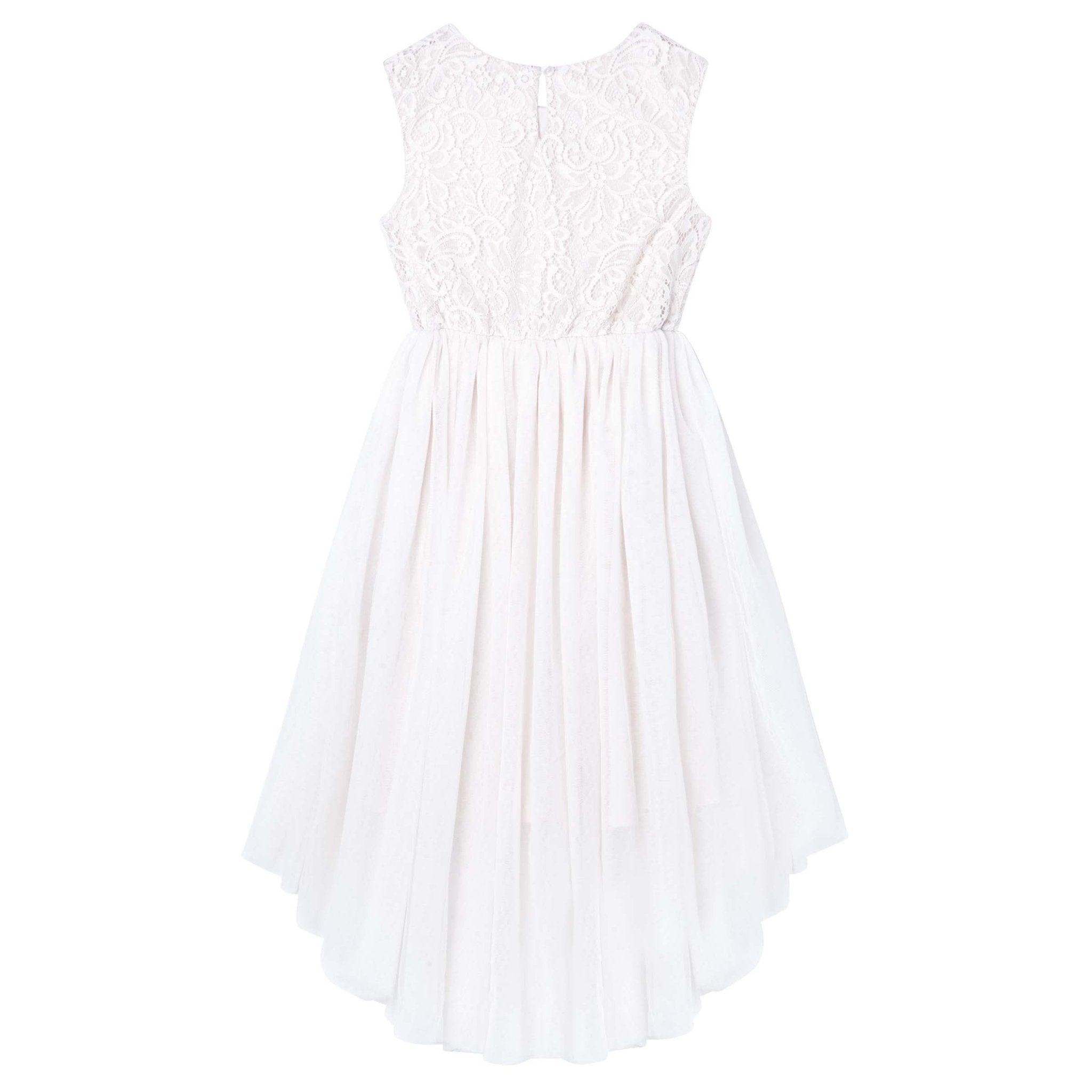 Delilah S/S Lace Dress - Ivory - Designer Kidz