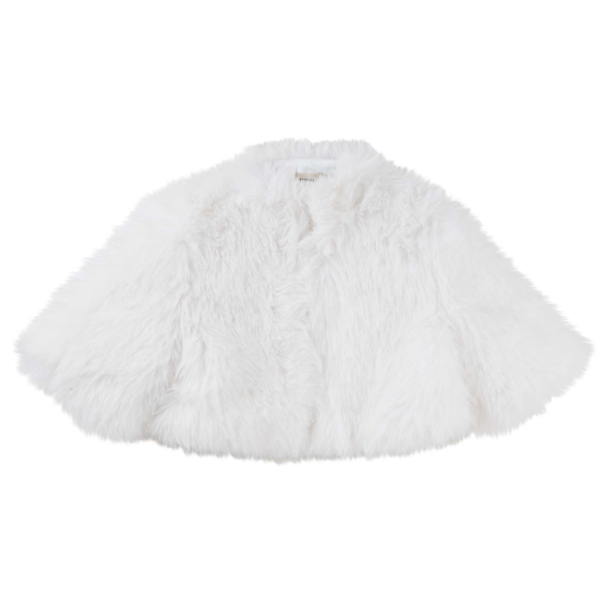 Elise Faux Fur Jacket - Ivory - Designer Kidz