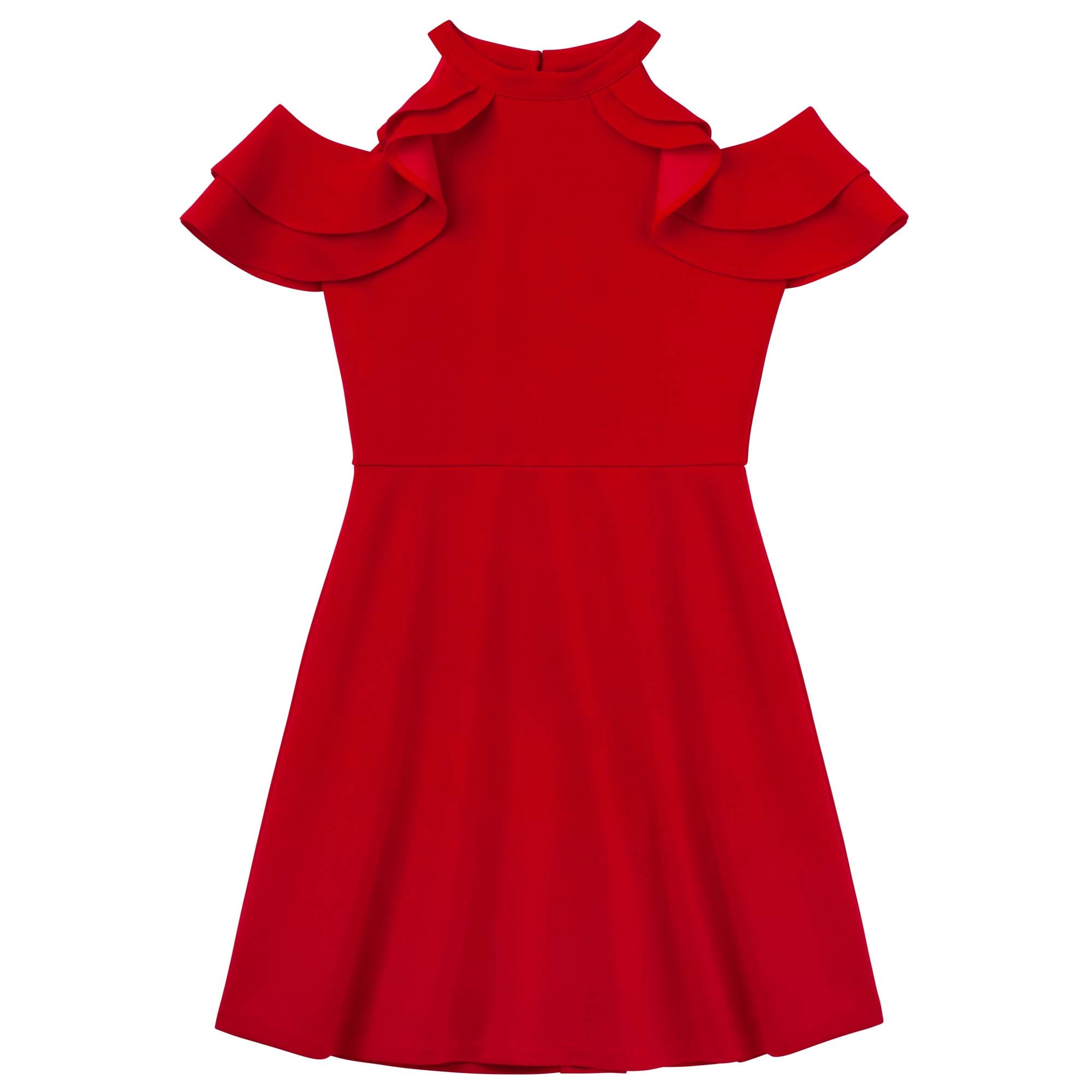 Elle Cold Shoulder Frill Dress - Designer Kidz