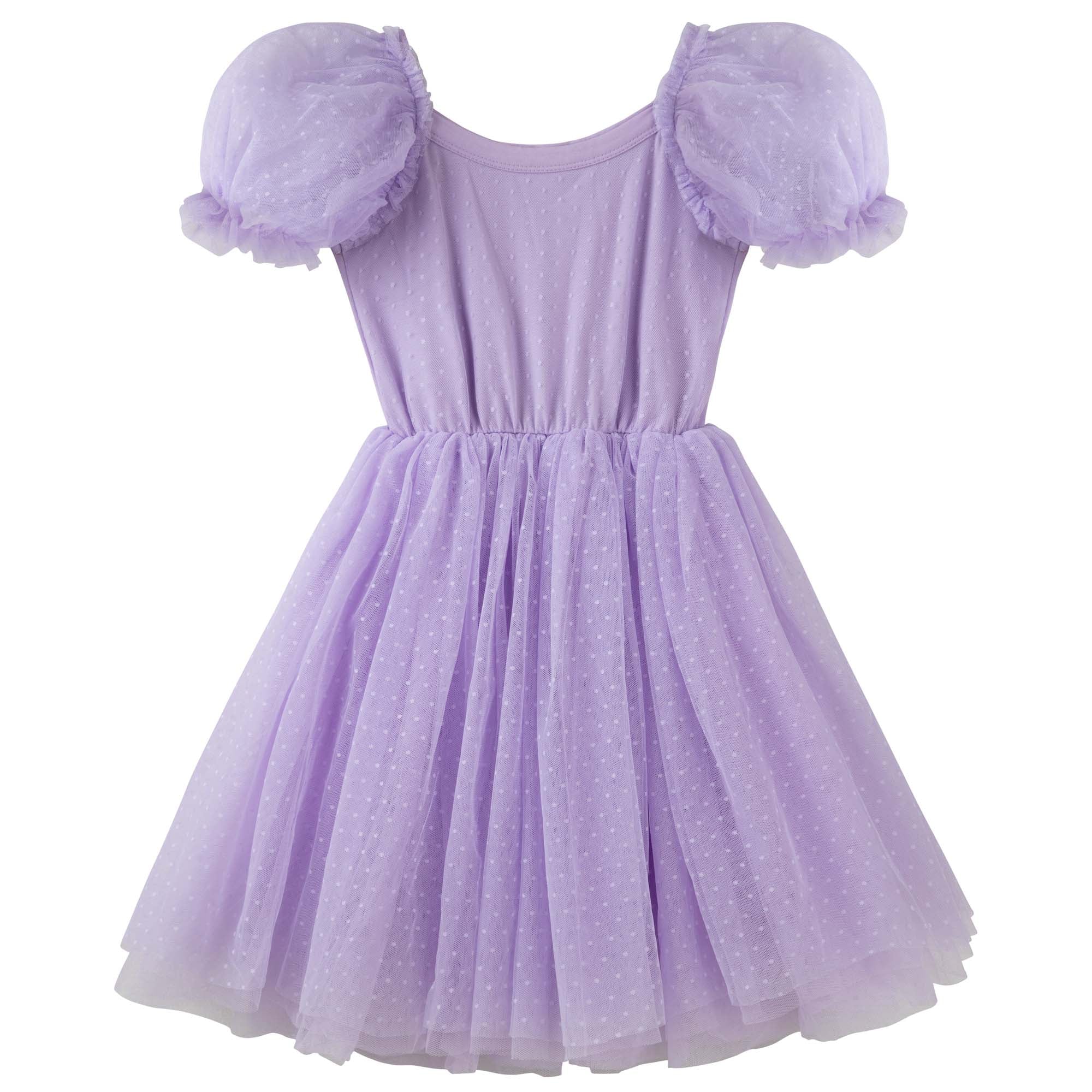 Eloise Puff Sleeve Dress - Lilac - Designer Kidz