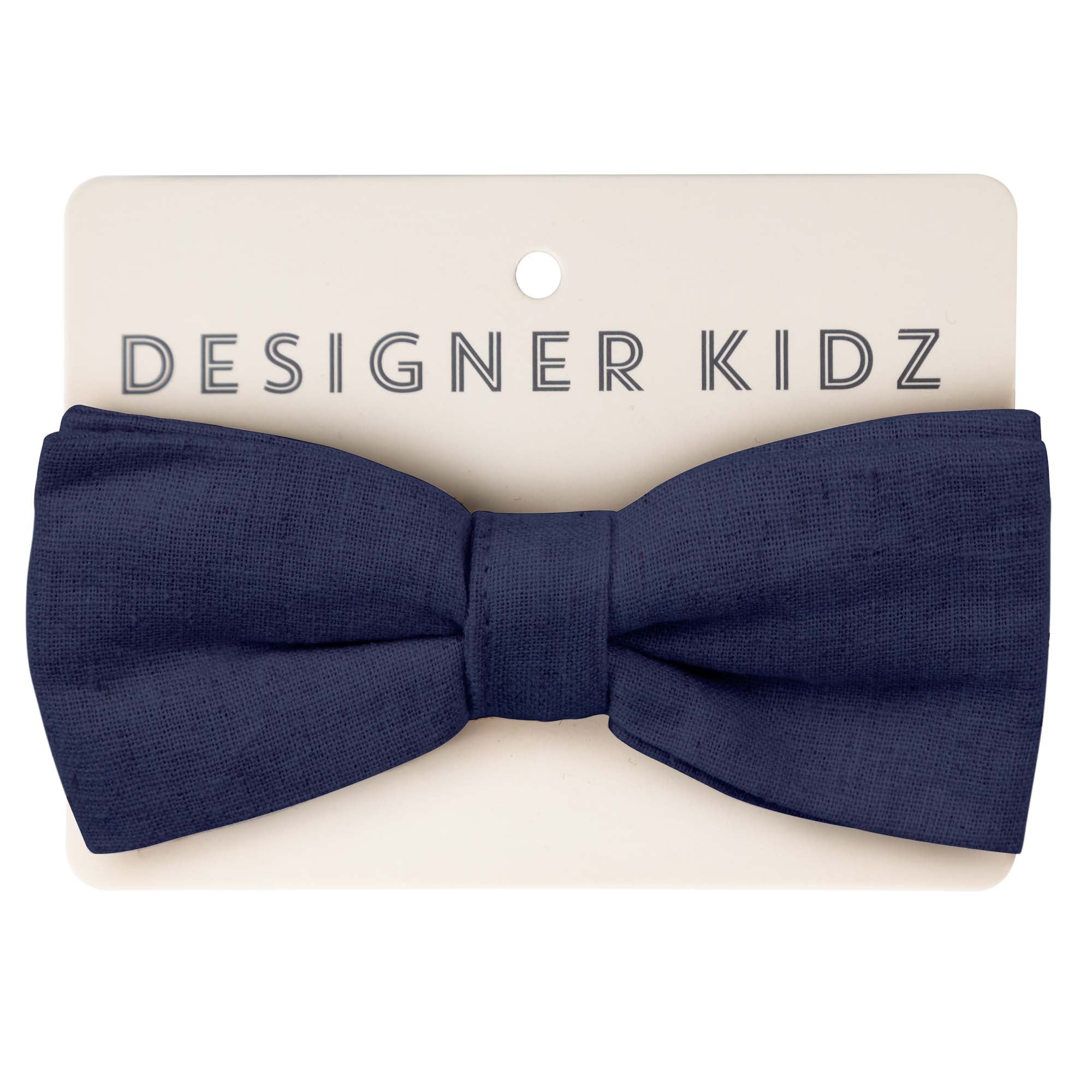 Finley Linen Bow Tie - Navy - Designer Kidz