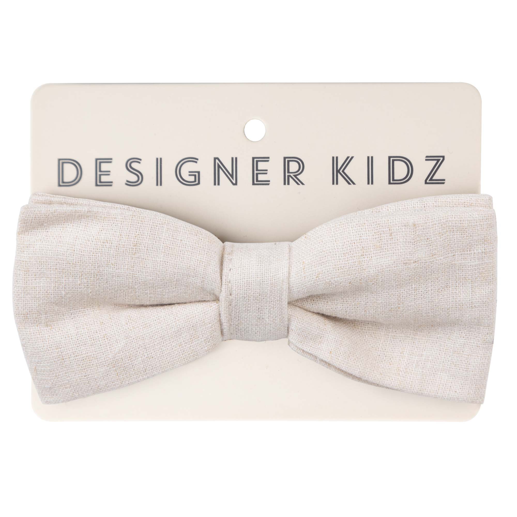 Finley Linen Bow Tie - Sand - Designer Kidz