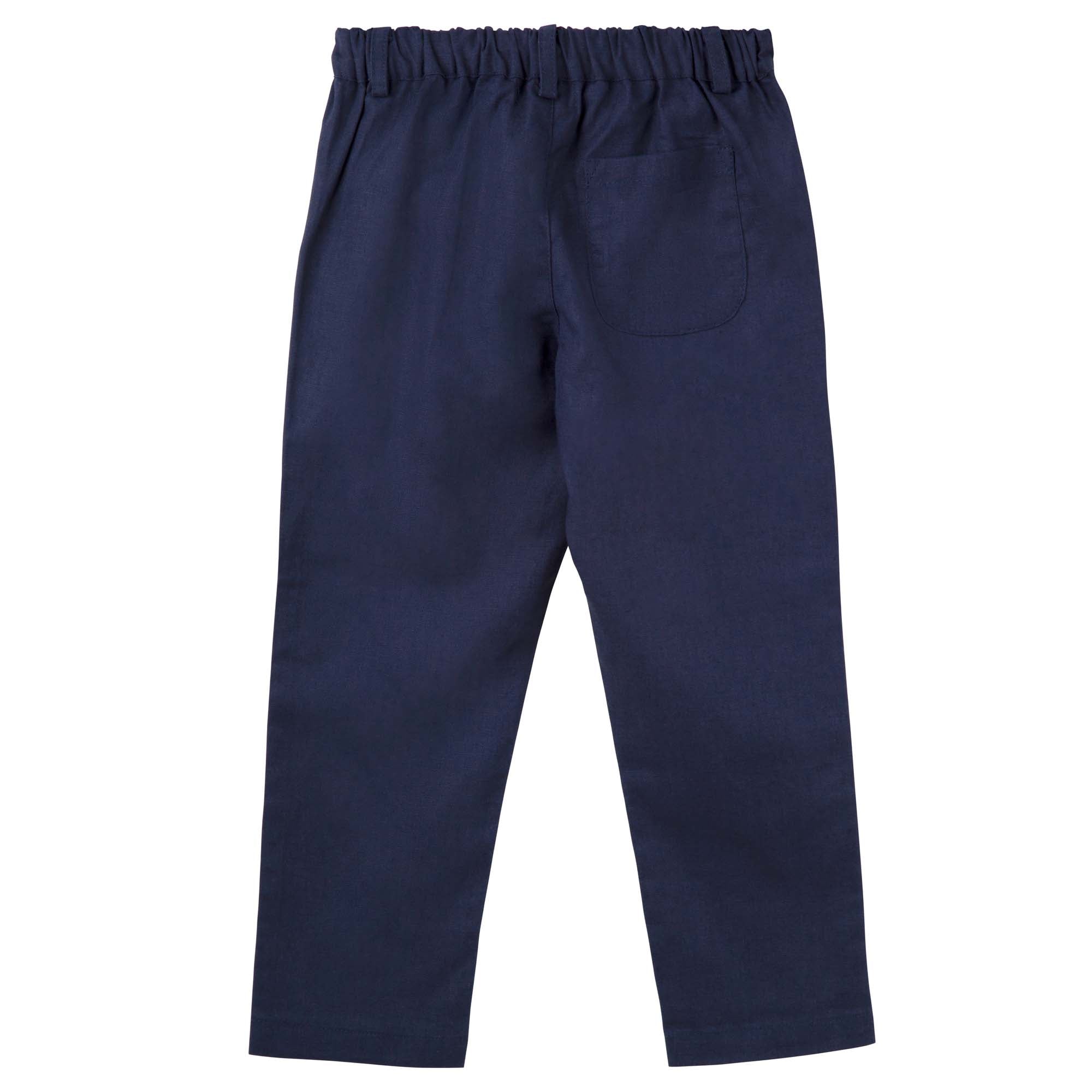 Finley Linen Pants - Navy - Designer Kidz