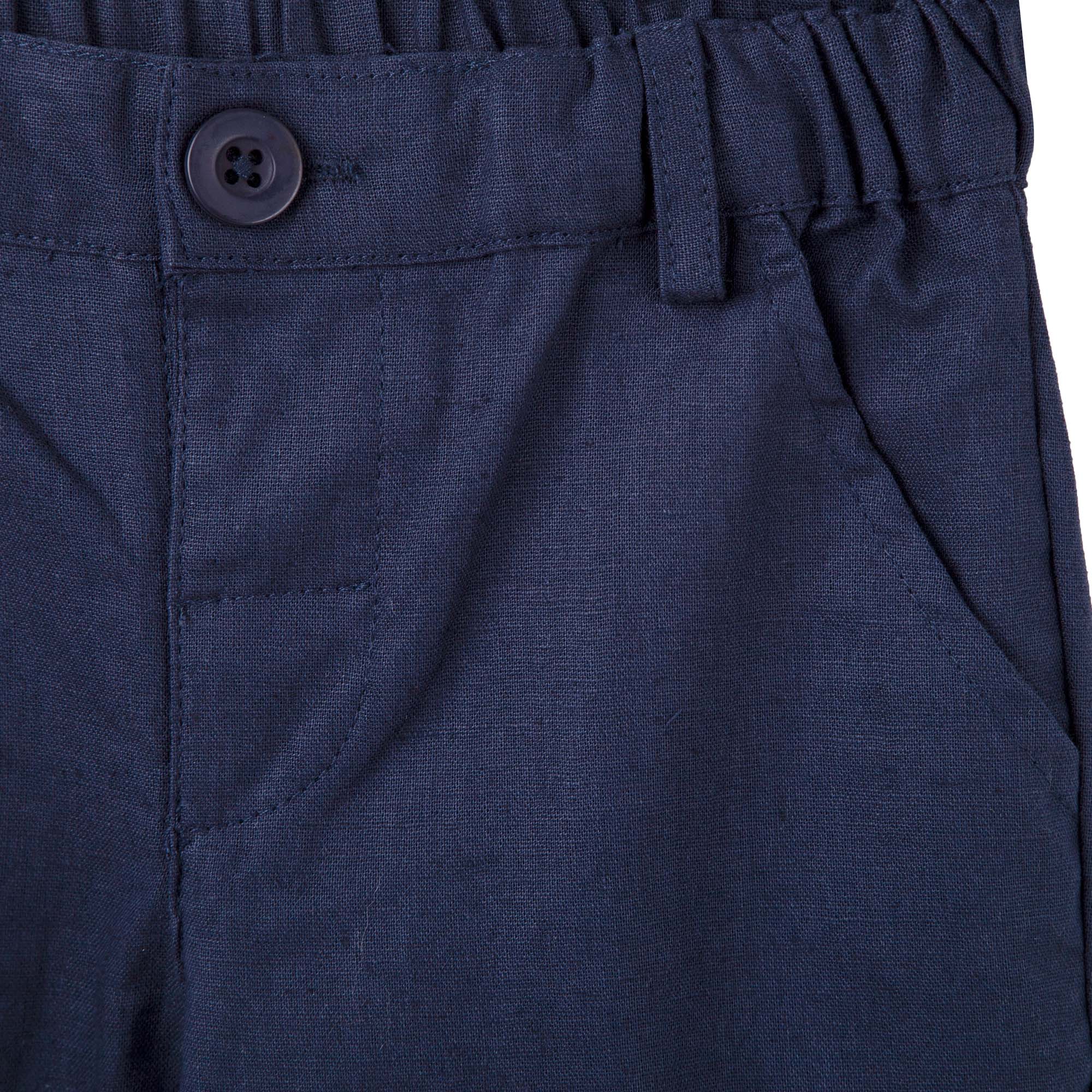 Finley Linen Pants - Navy - Designer Kidz