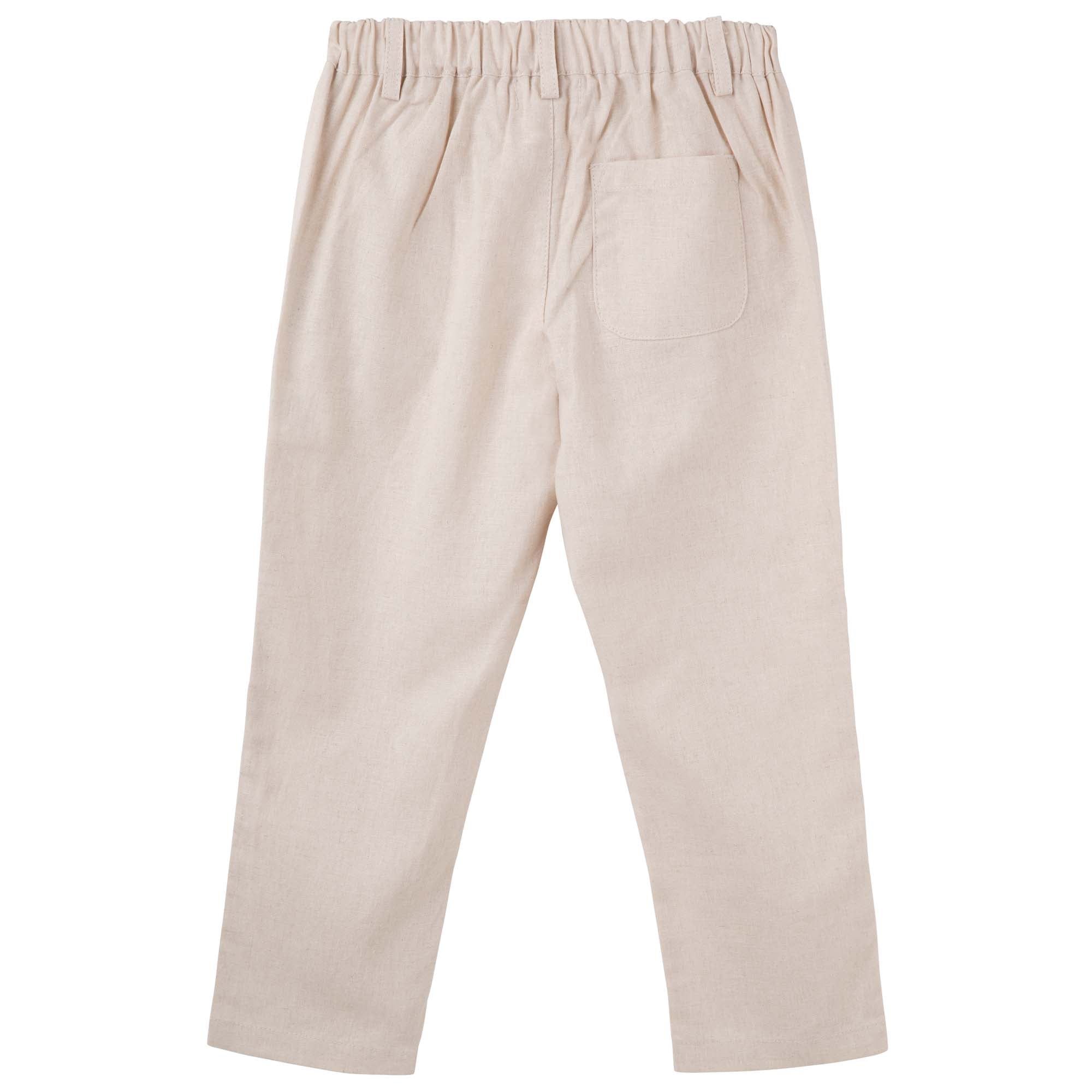 Finley Linen Pants - Sand - Designer Kidz