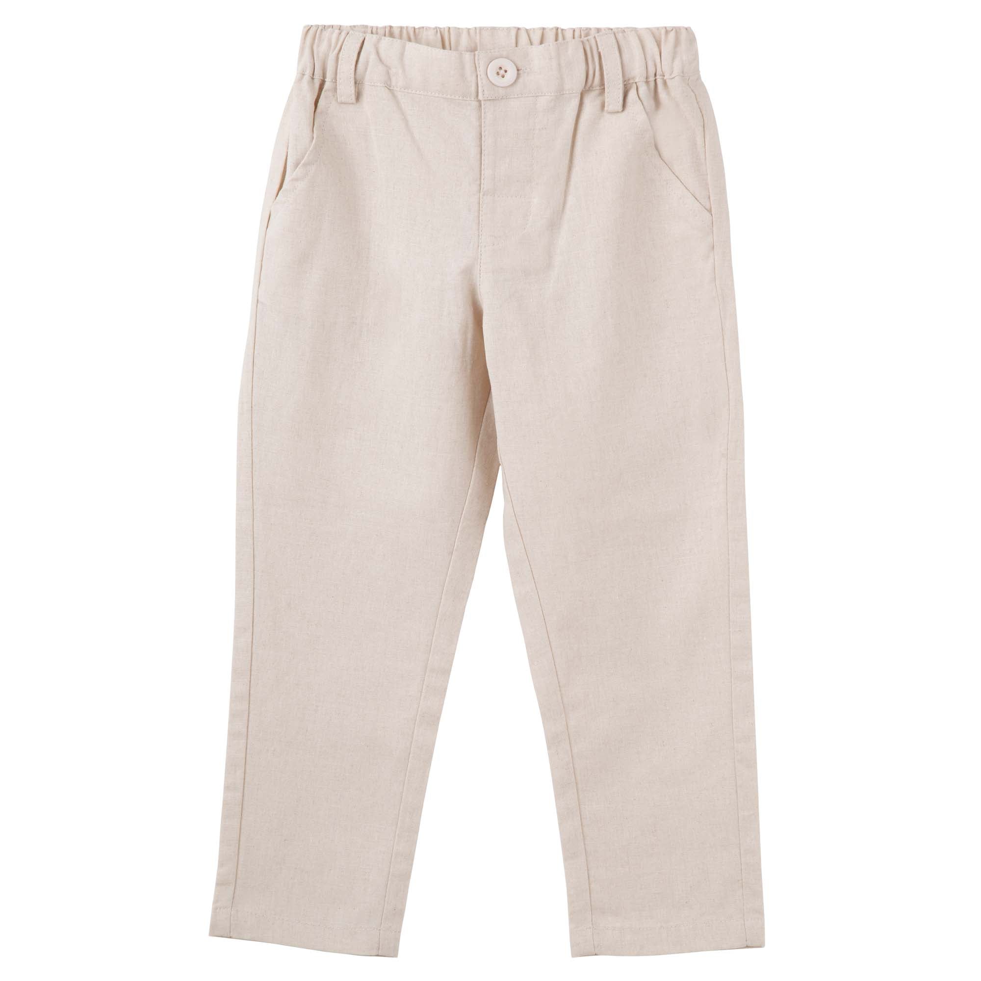 Finley Linen Pants - Sand - Designer Kidz