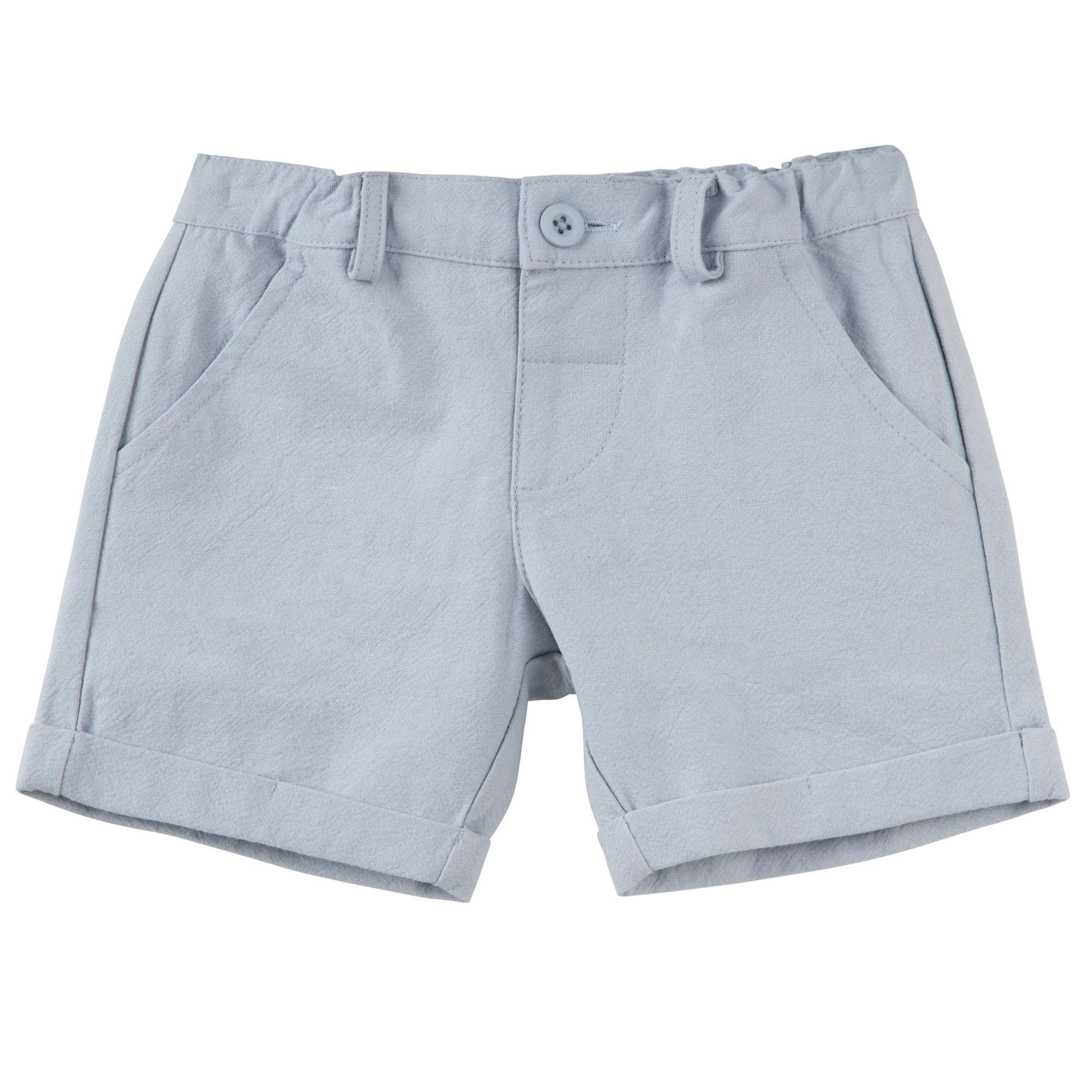 Finley Linen Shorts - Ice Blue - Designer Kidz