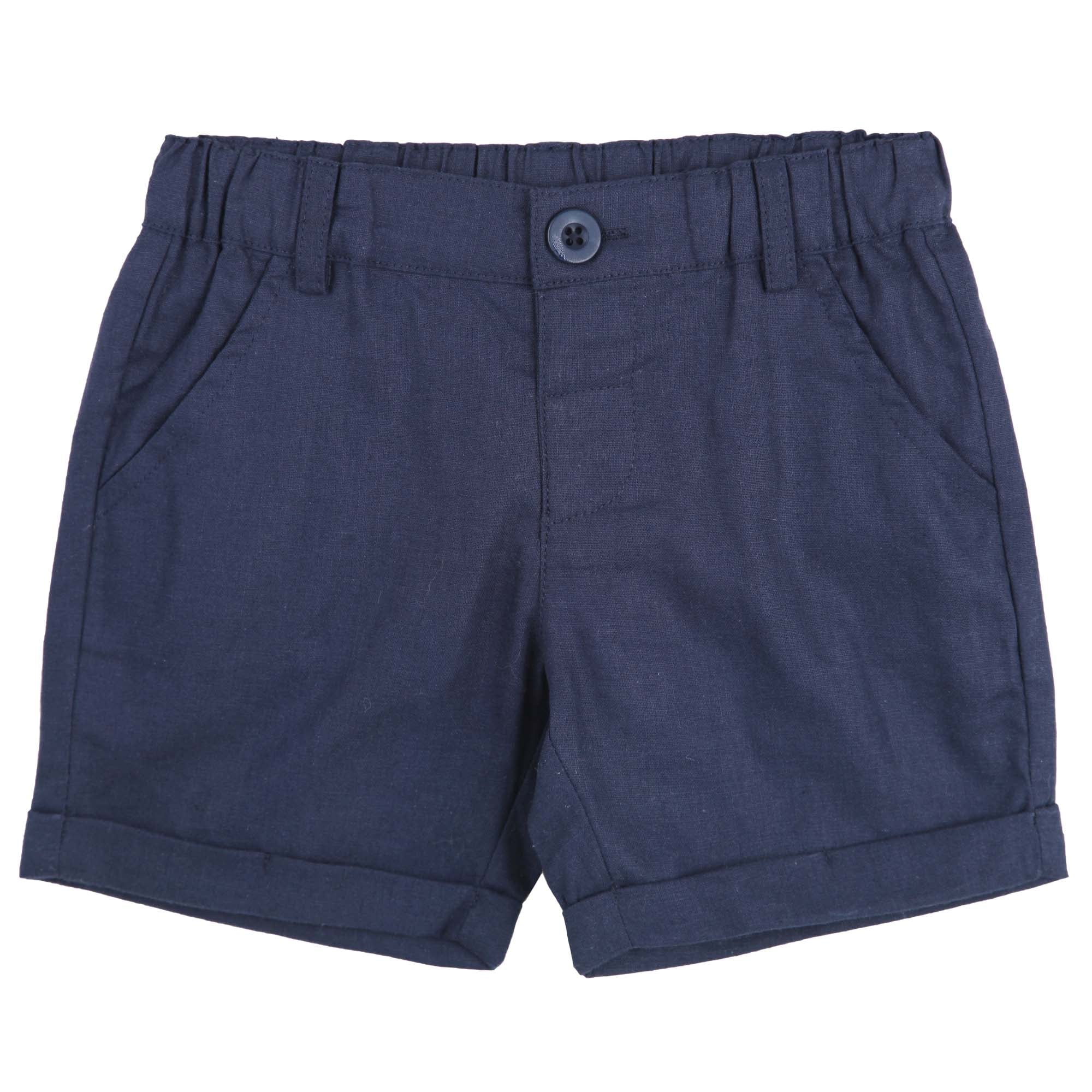 Finley Linen Shorts - Navy - Designer Kidz