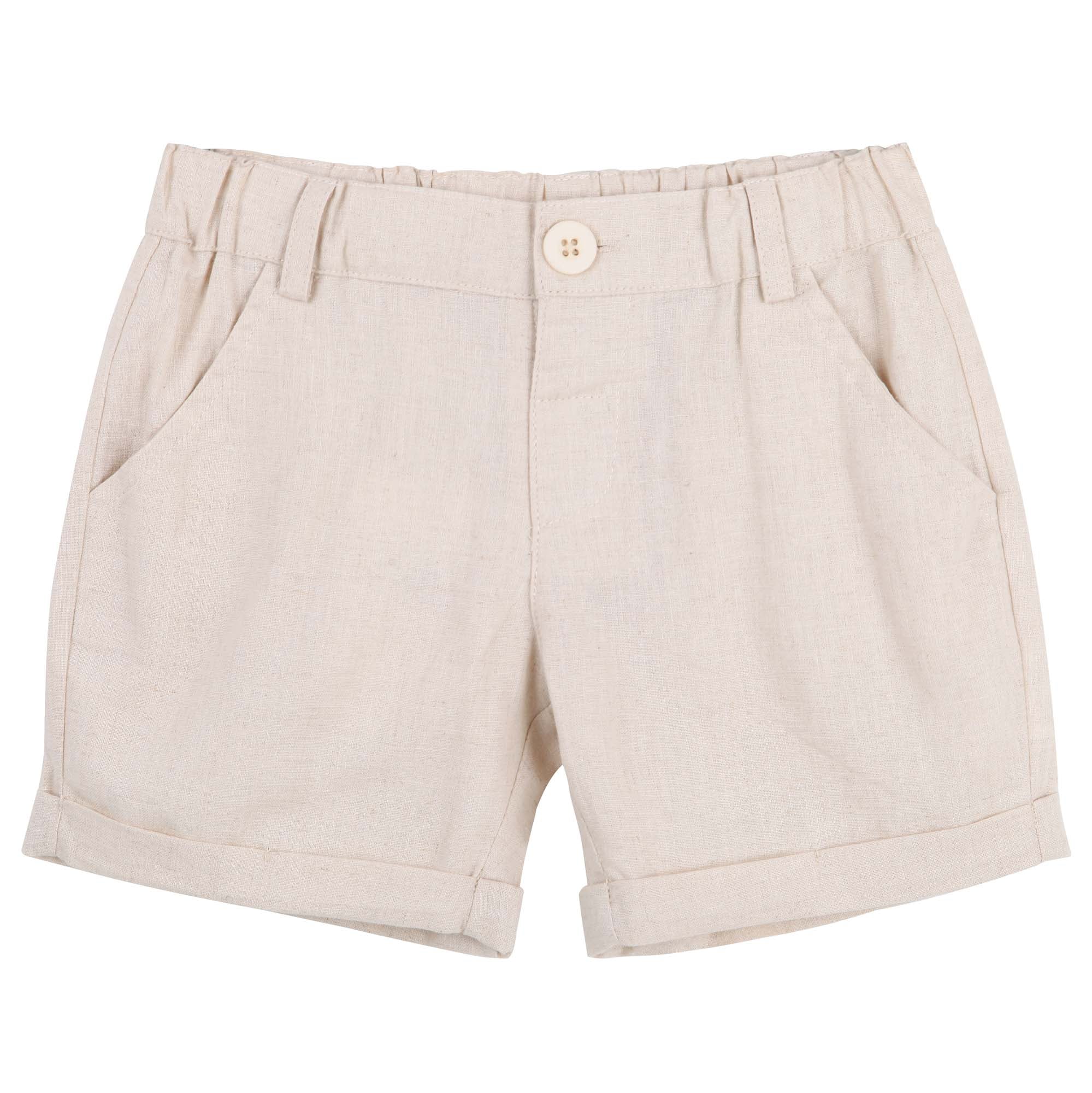 Finley Linen Shorts - Sand - Designer Kidz