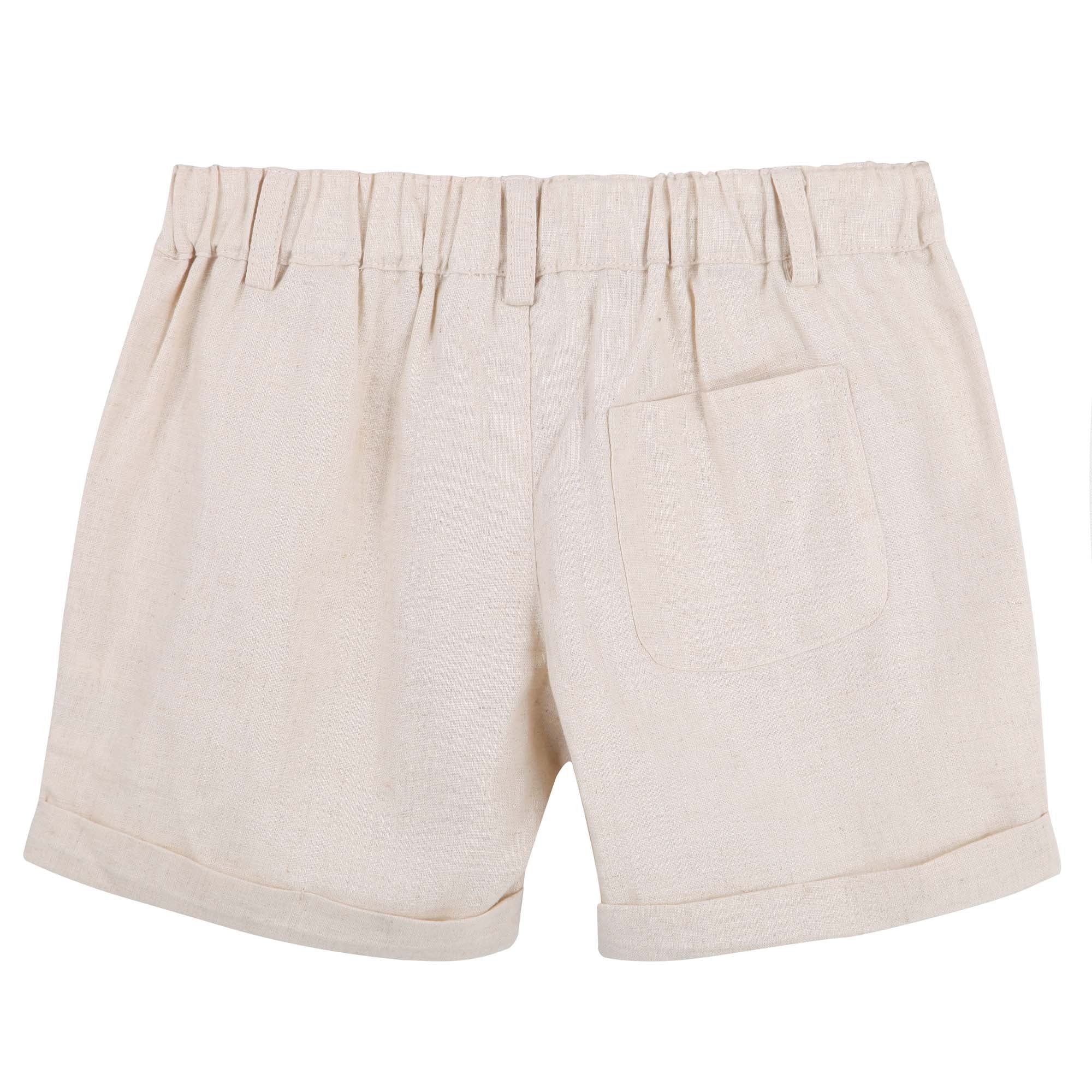 Finley Linen Shorts - Sand - Designer Kidz