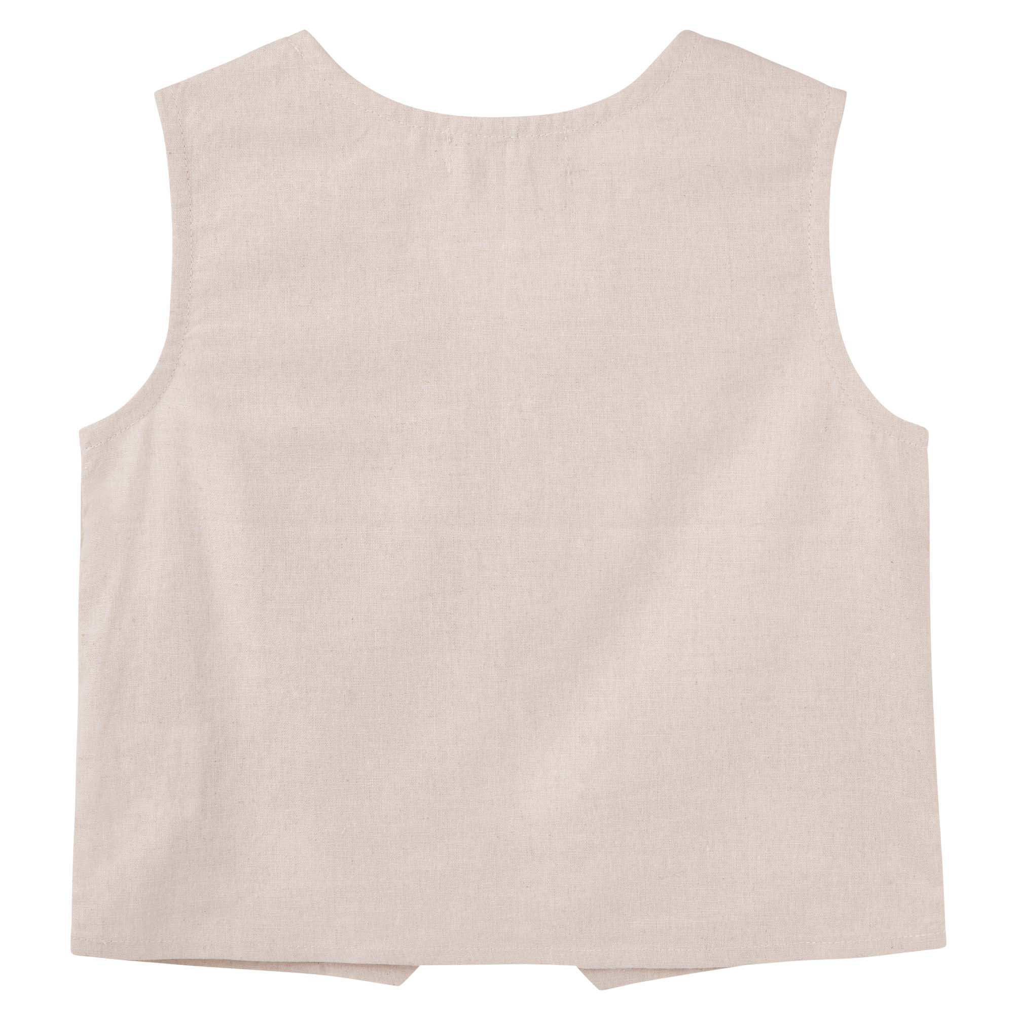 Finley Linen Vest - Sand - Designer Kidz