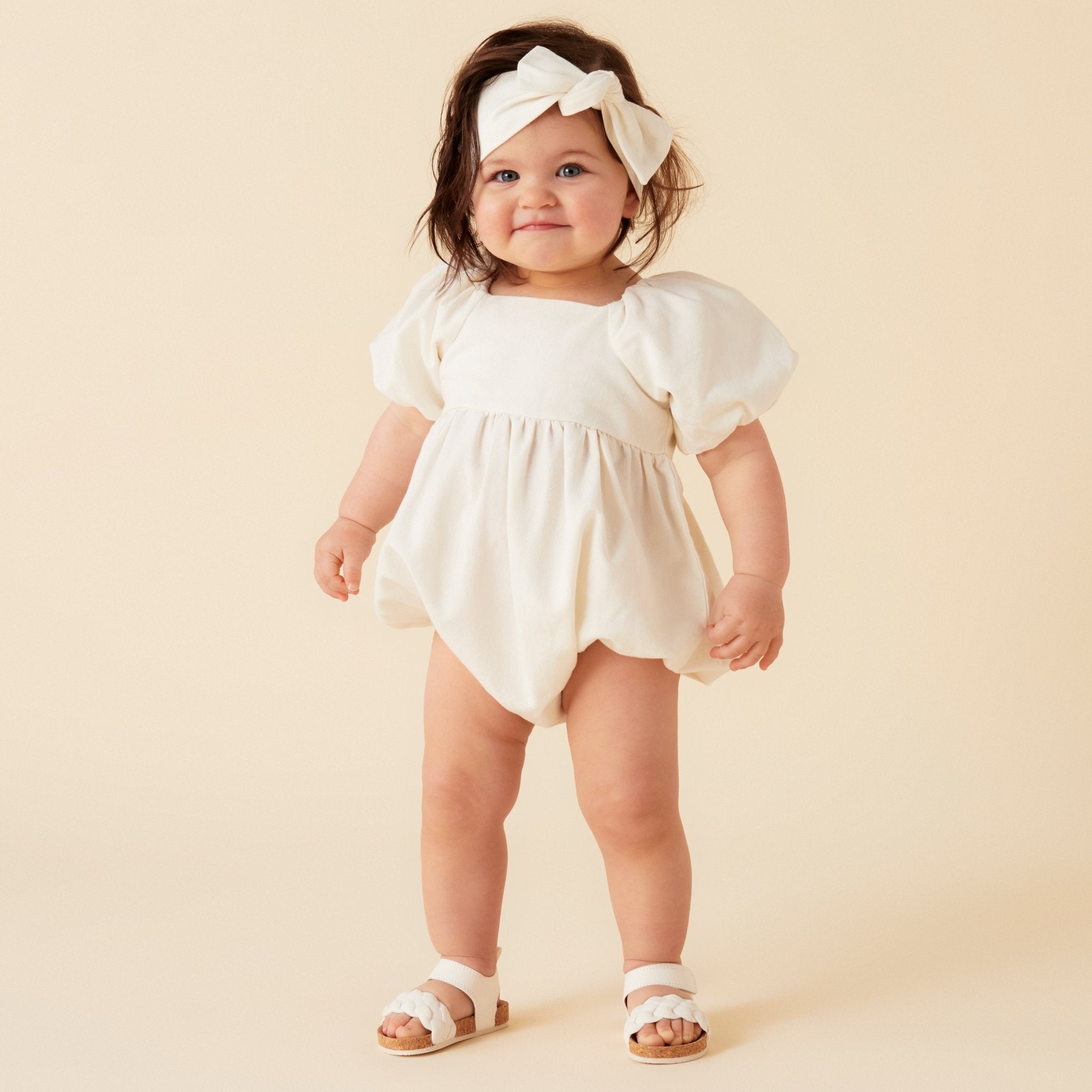 Grace Linen Headband - Ecru - Designer Kidz