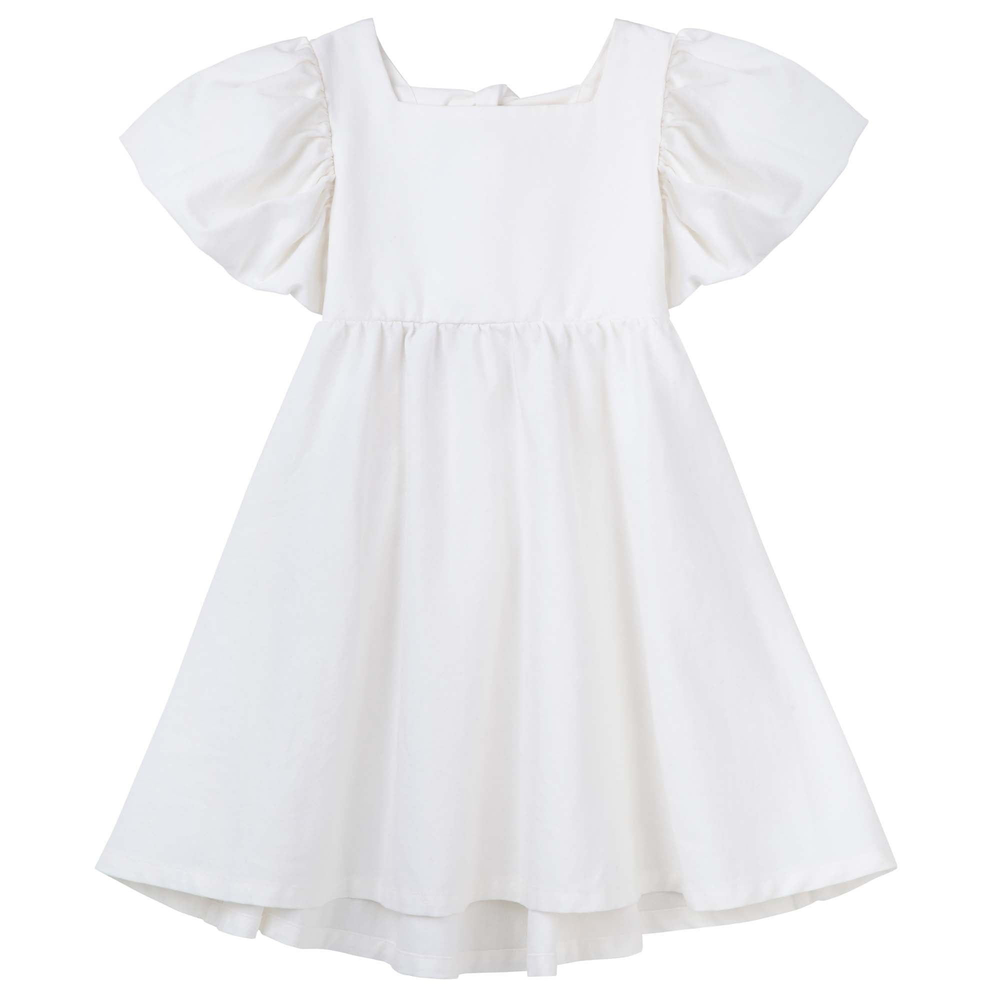 Grace Tie Back Dress - Ecru - Designer Kidz