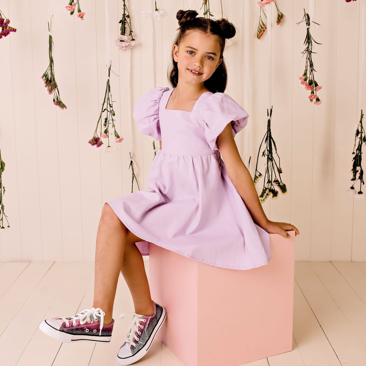 Grace Tie Back Dress - Lavender - Designer Kidz