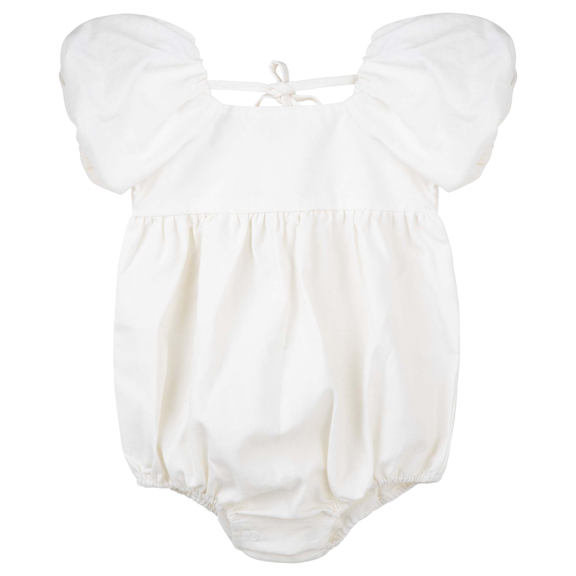 Grace Tie Back Romper - Ecru - Designer Kidz