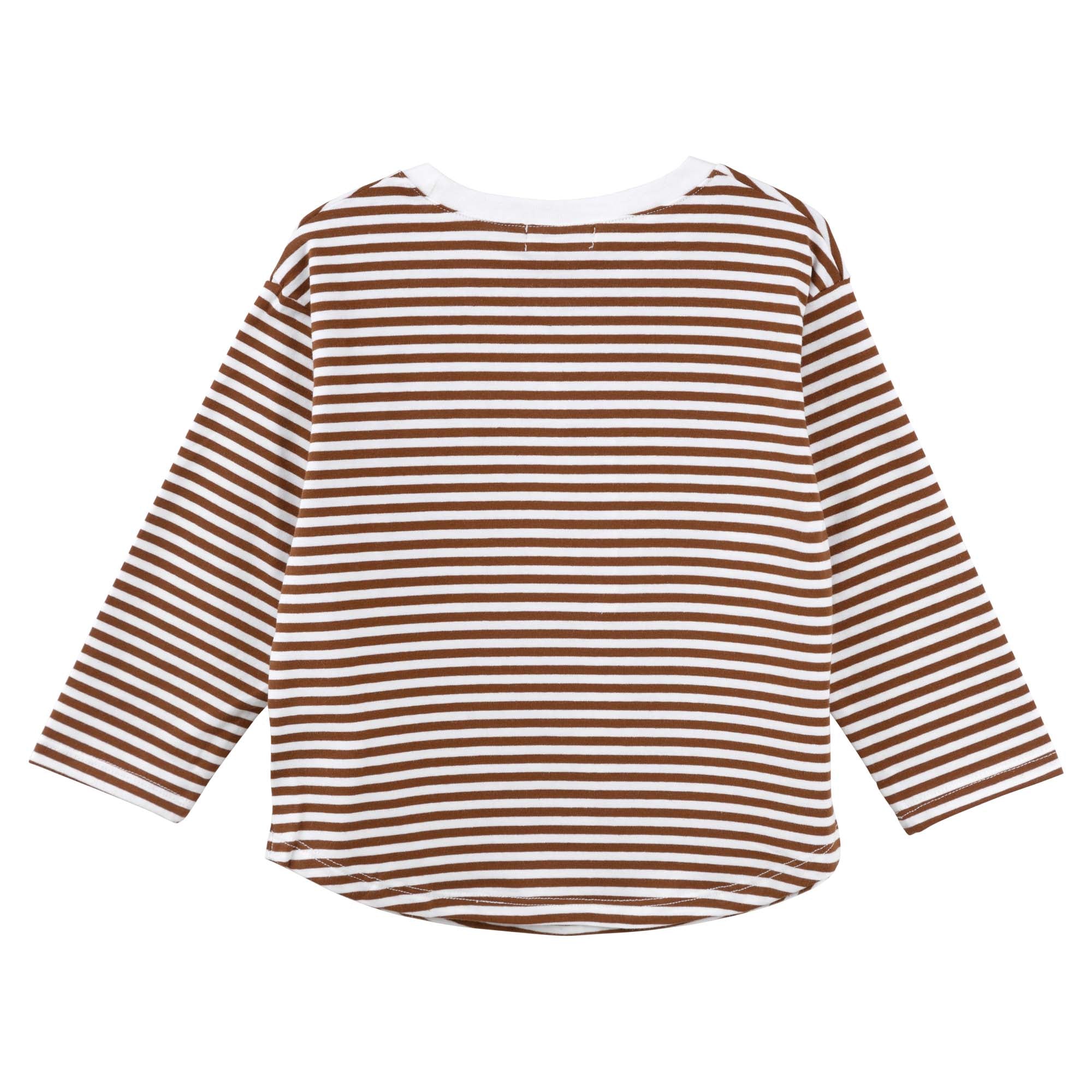 Harvey L/S Stripe T-Shirt - Cocoa - Designer Kidz