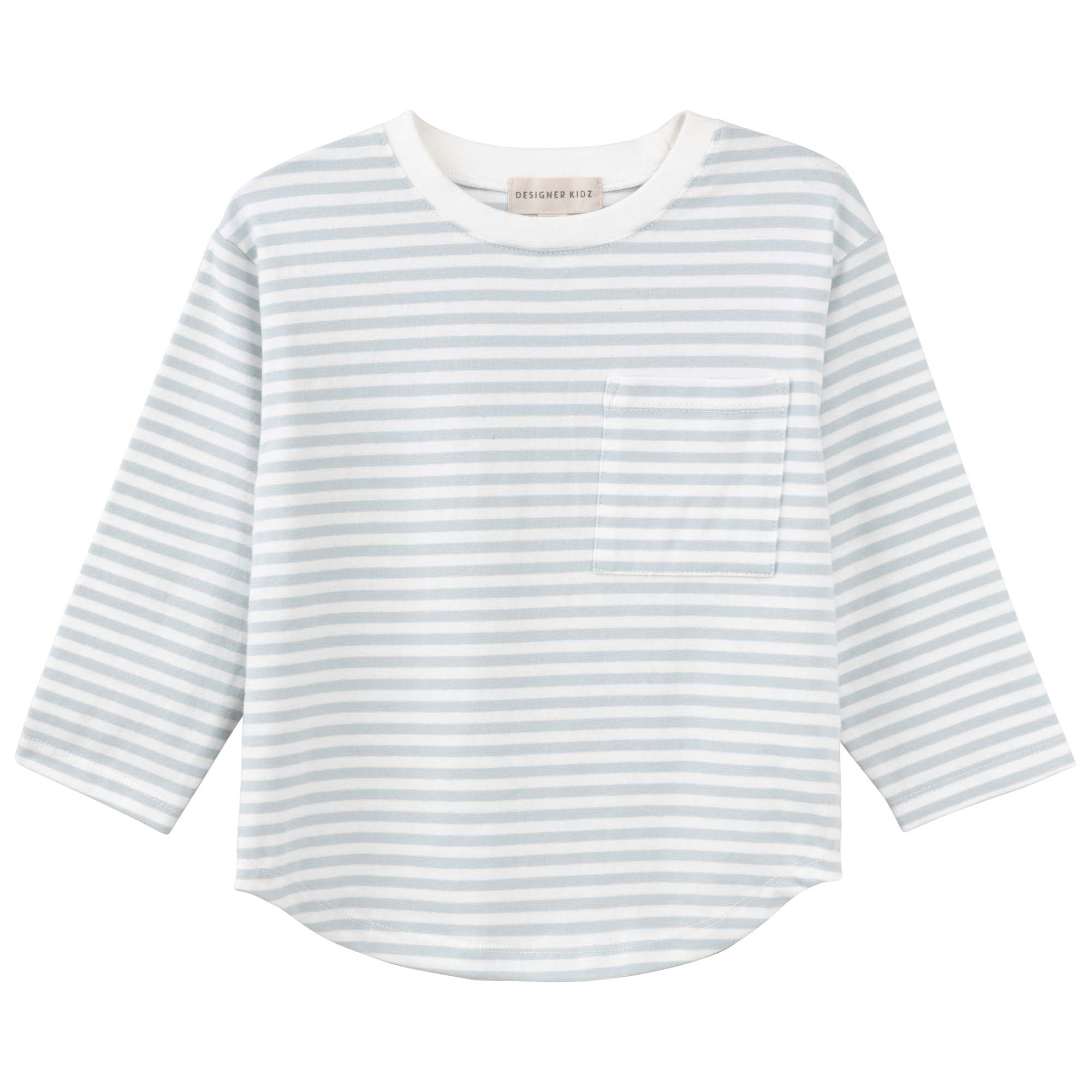 Harvey L/S Stripe T-Shirt - Ice Blue - Designer Kidz