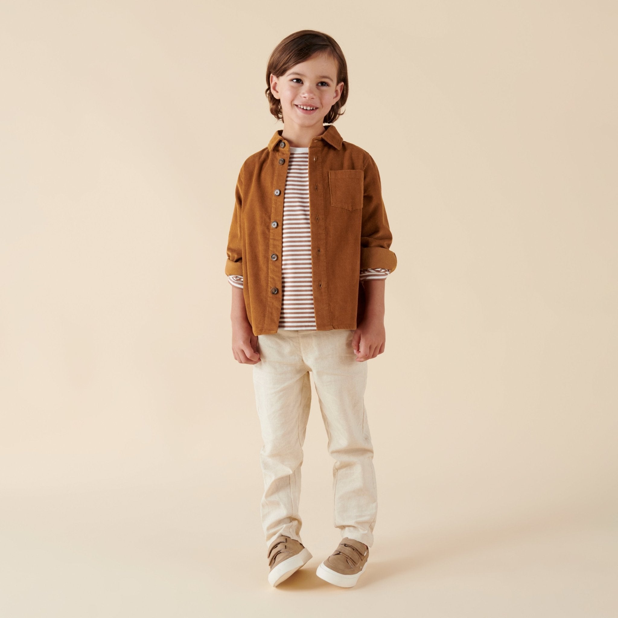 Jack L/S Cord Overshirt - Rust - Designer Kidz