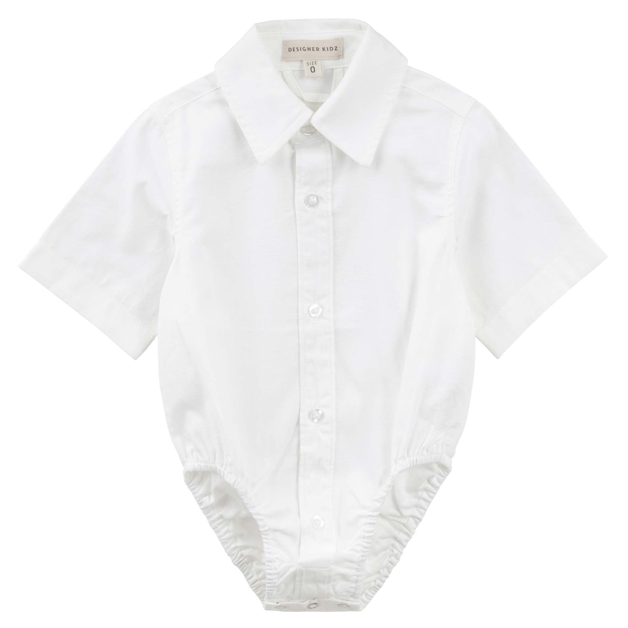 Jackson S/S Formal Romper - White - Designer Kidz