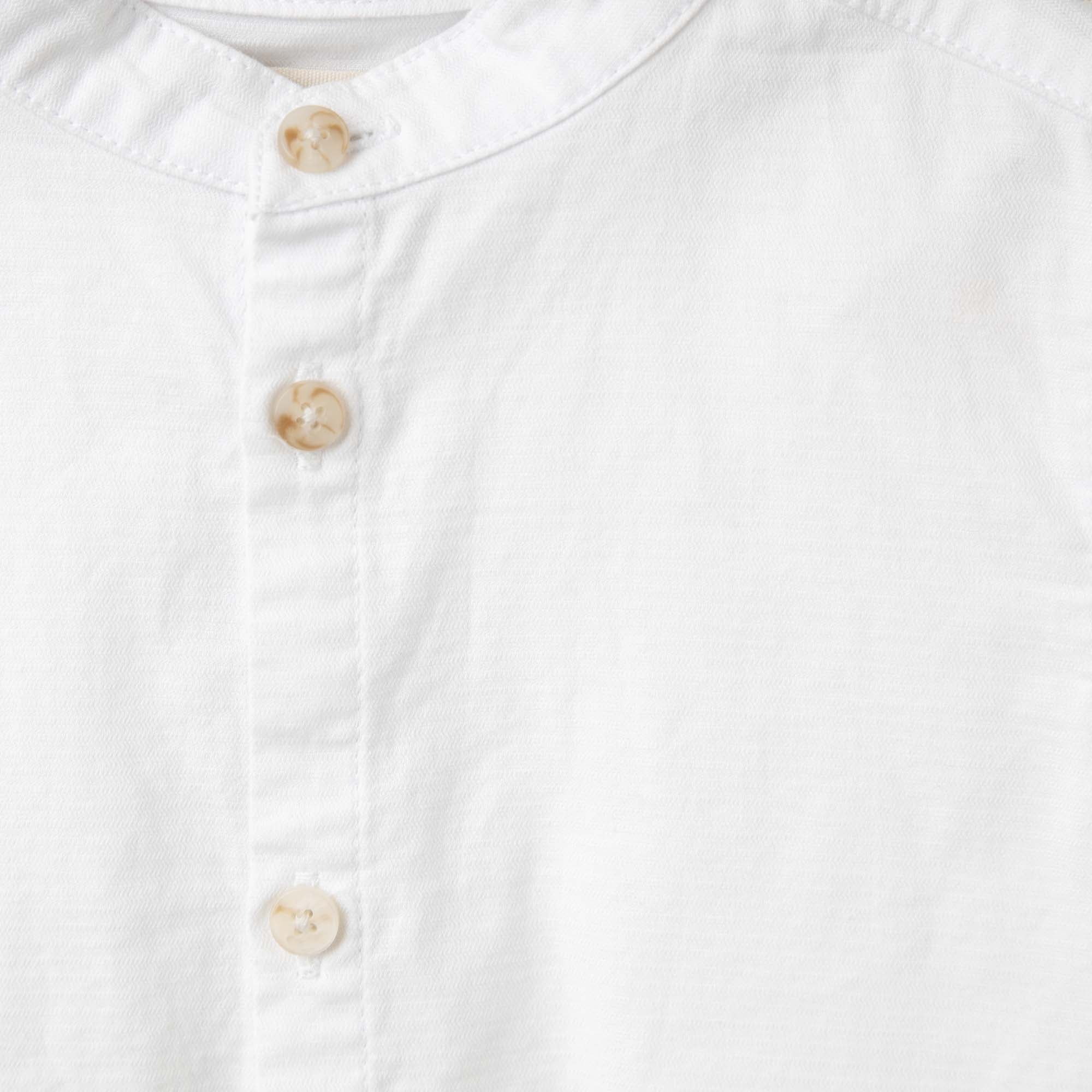 Leo L/S Button Shirt - Ivory - Designer Kidz