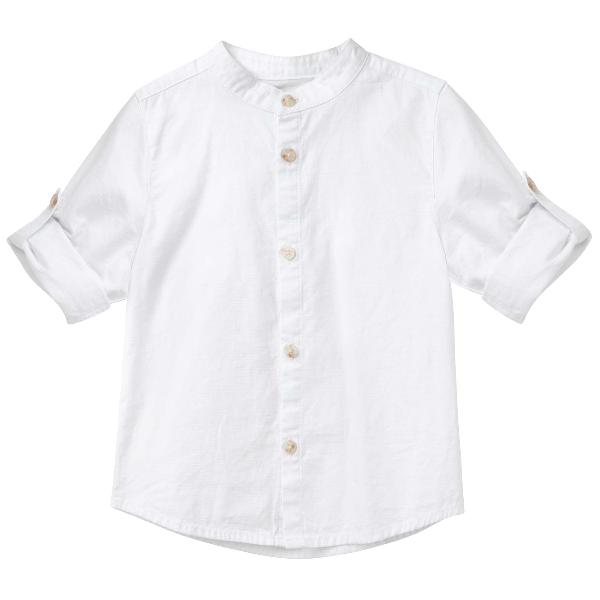 Leo L/S Button Shirt - Ivory - Designer Kidz