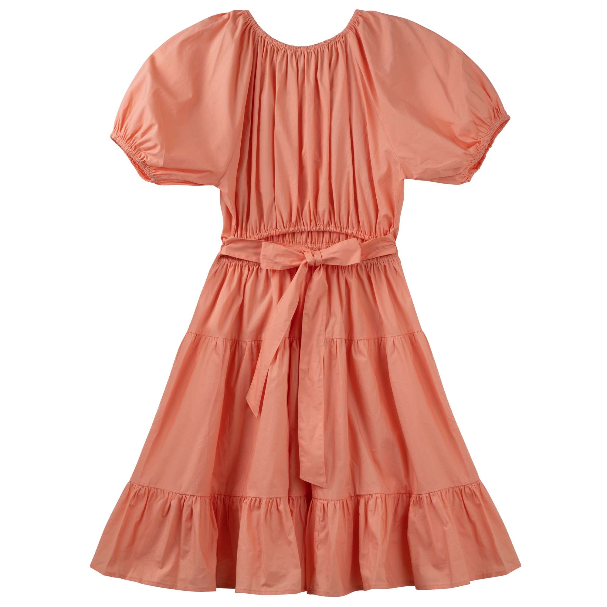 Lydia Tiered Dress - Peach - Designer Kidz