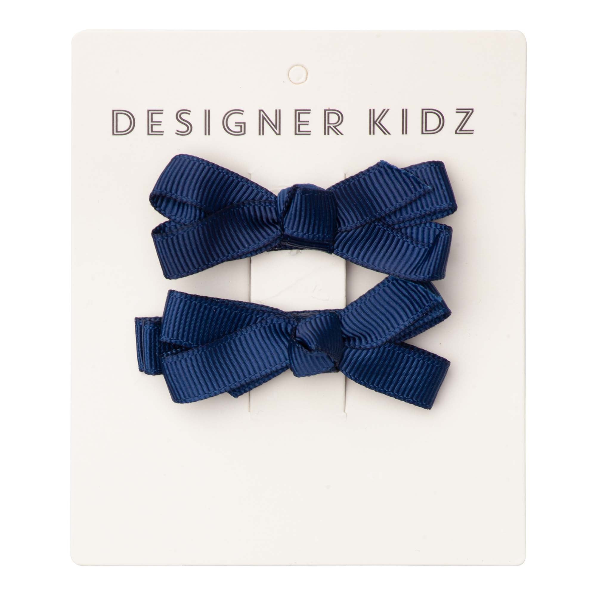 Mini Pigtails Hair Clips - Navy - Designer Kidz