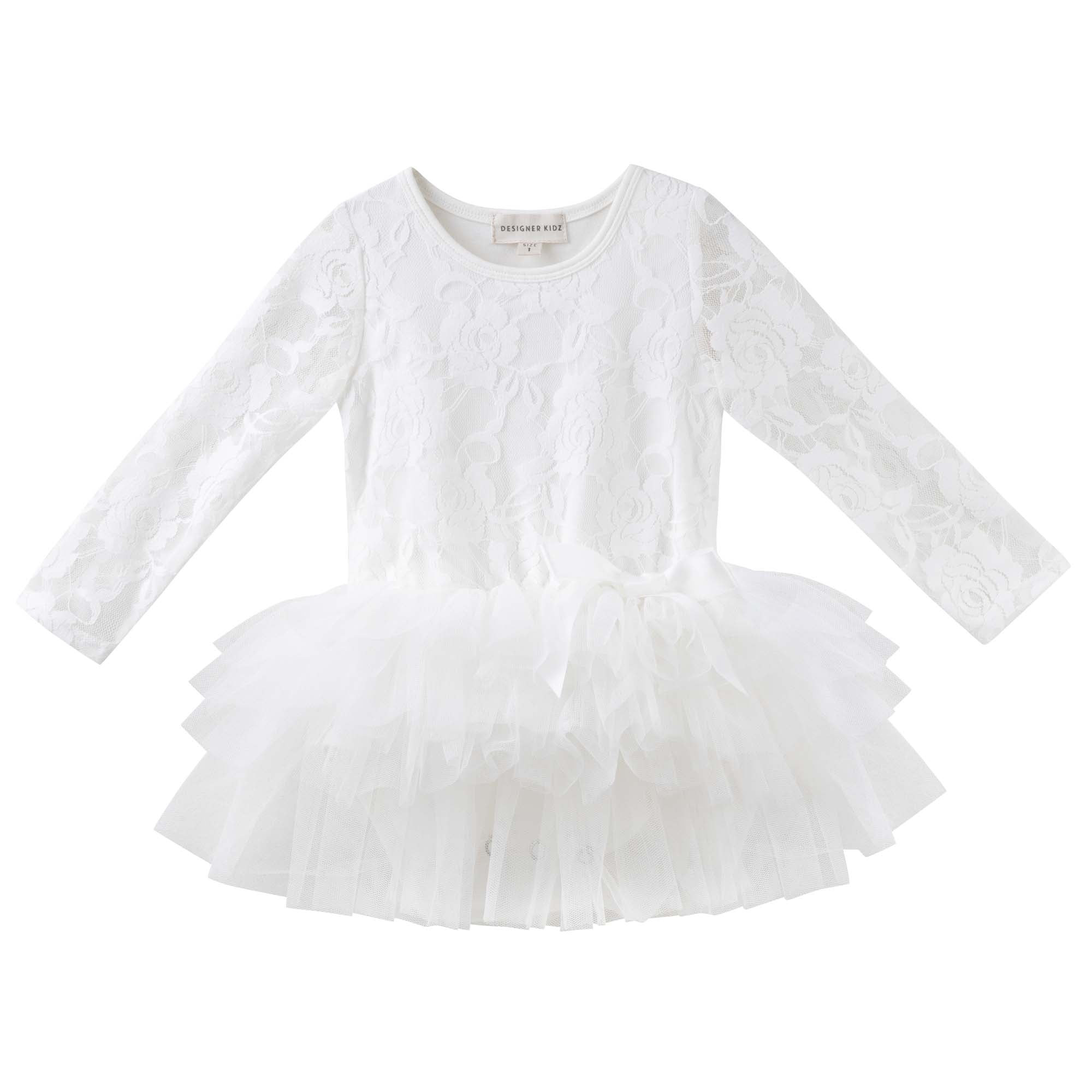 My First Lace Romper L/S - Ivory - Designer Kidz