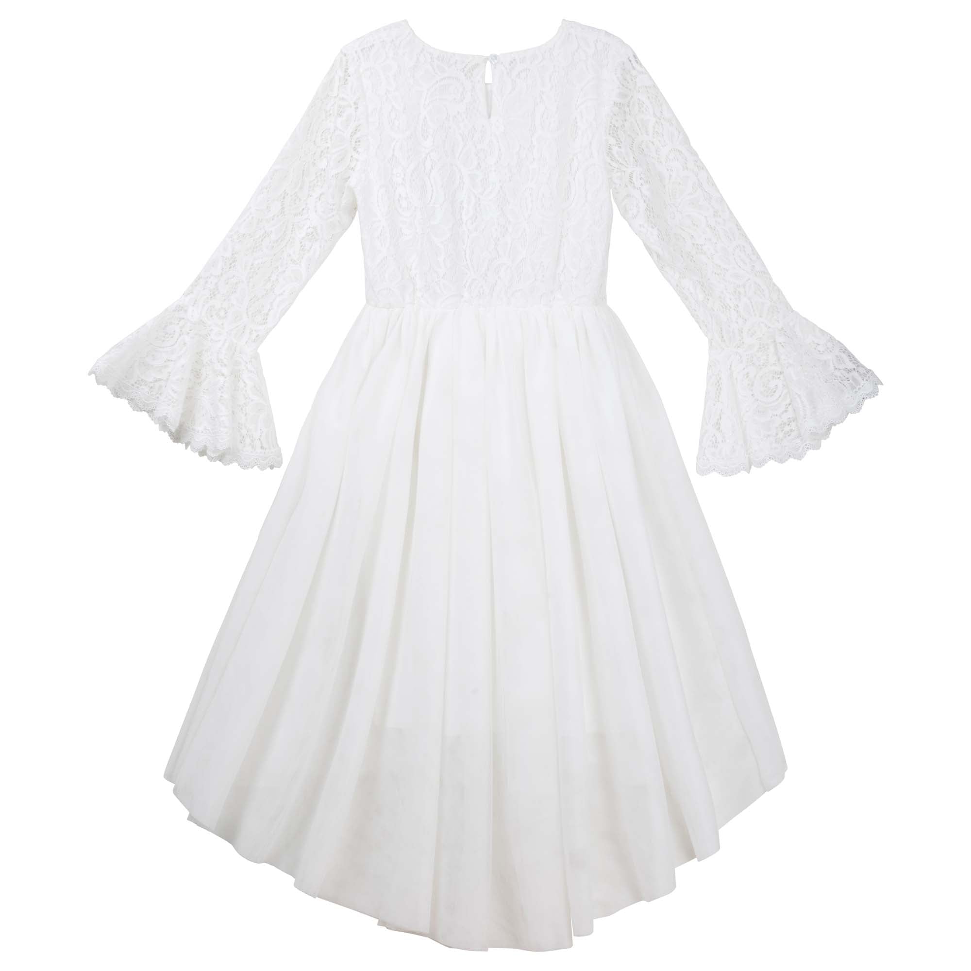 Olivia L/S Lace Dress - Ivory - Designer Kidz