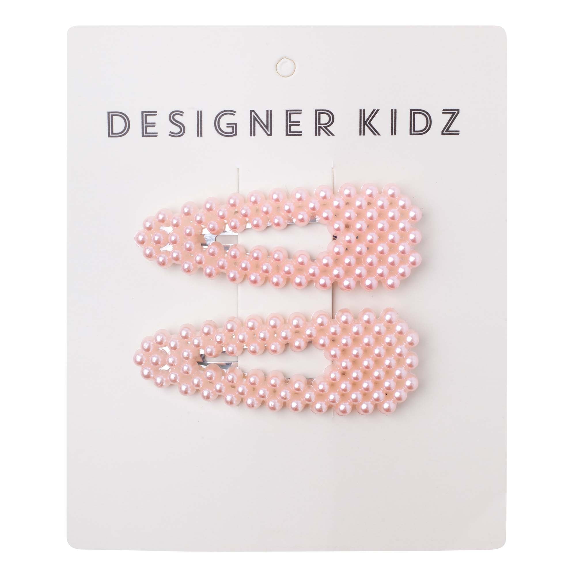 Pearl Hair Clips - Pink - Designer Kidz