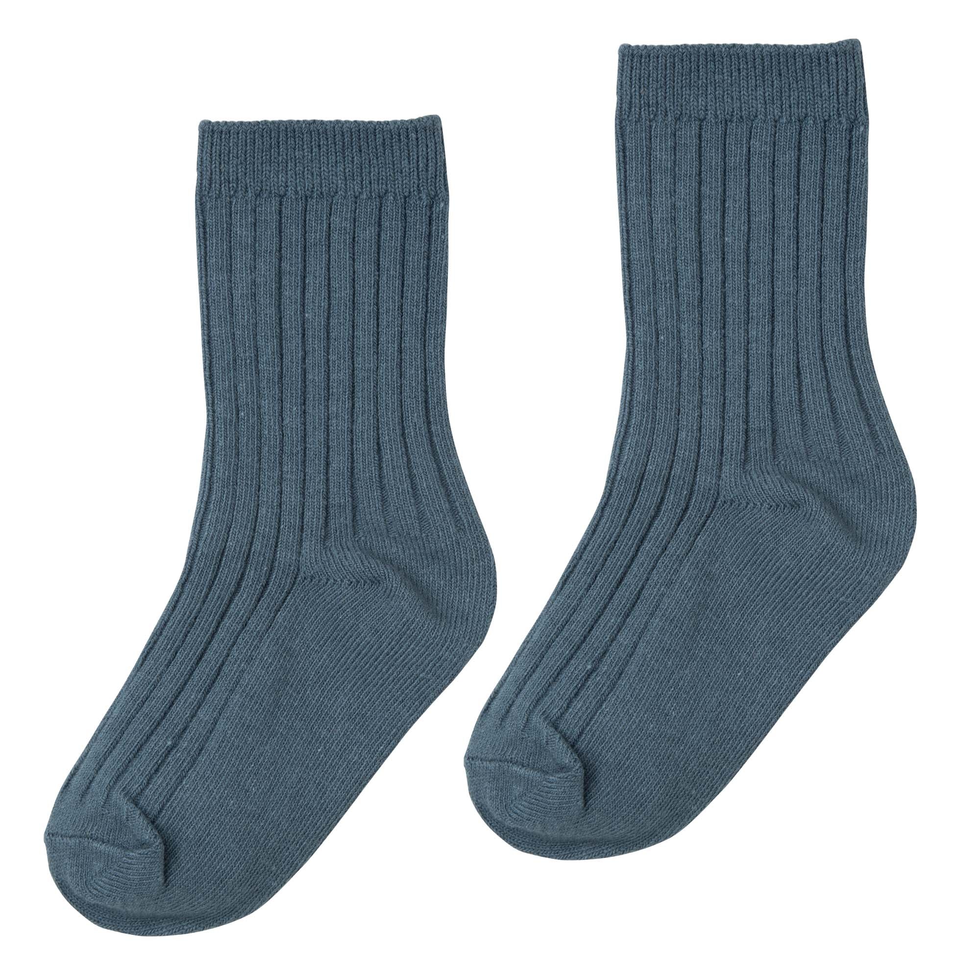 Rib Crew Socks - Indigo - Designer Kidz