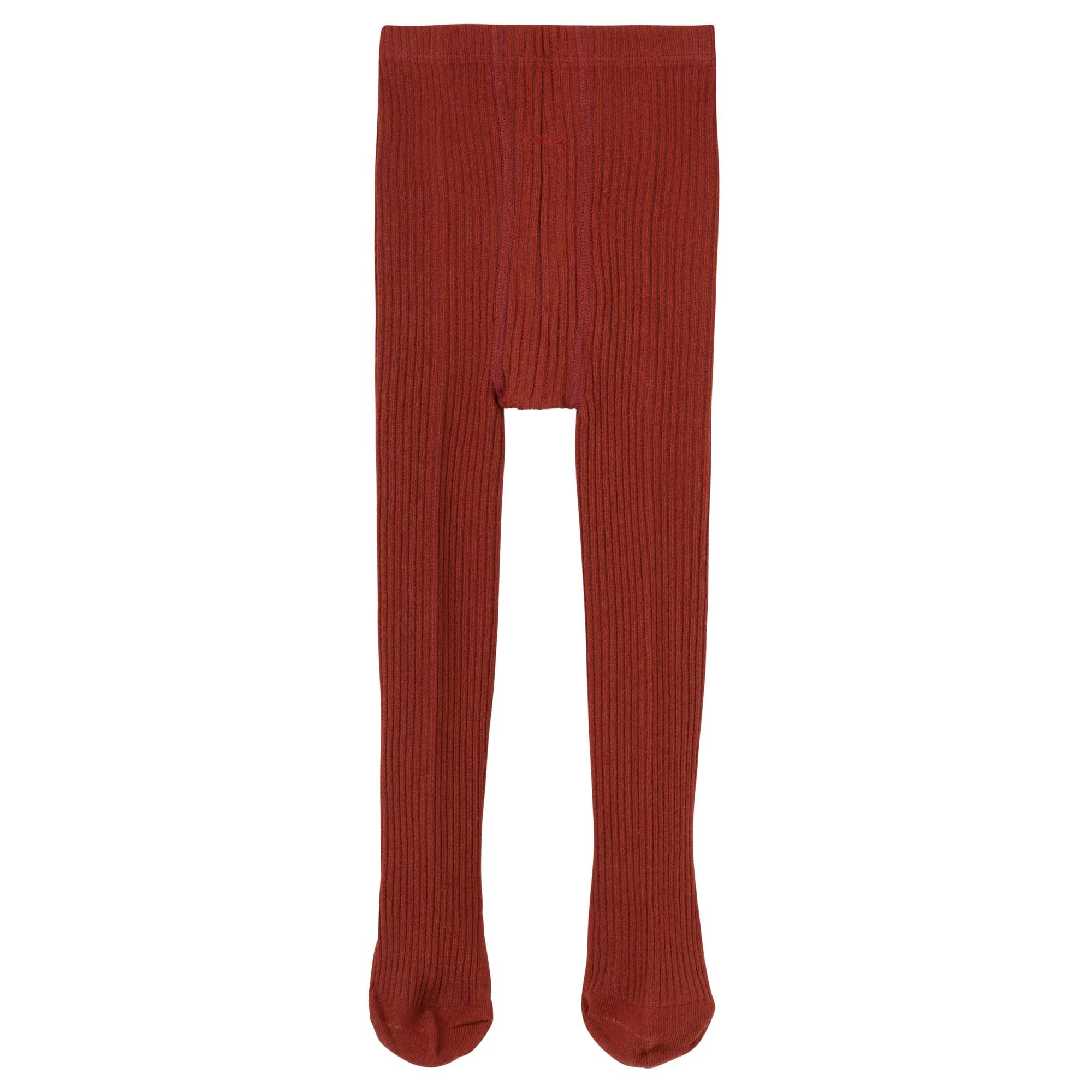 Rib Tights - Brick - Designer Kidz