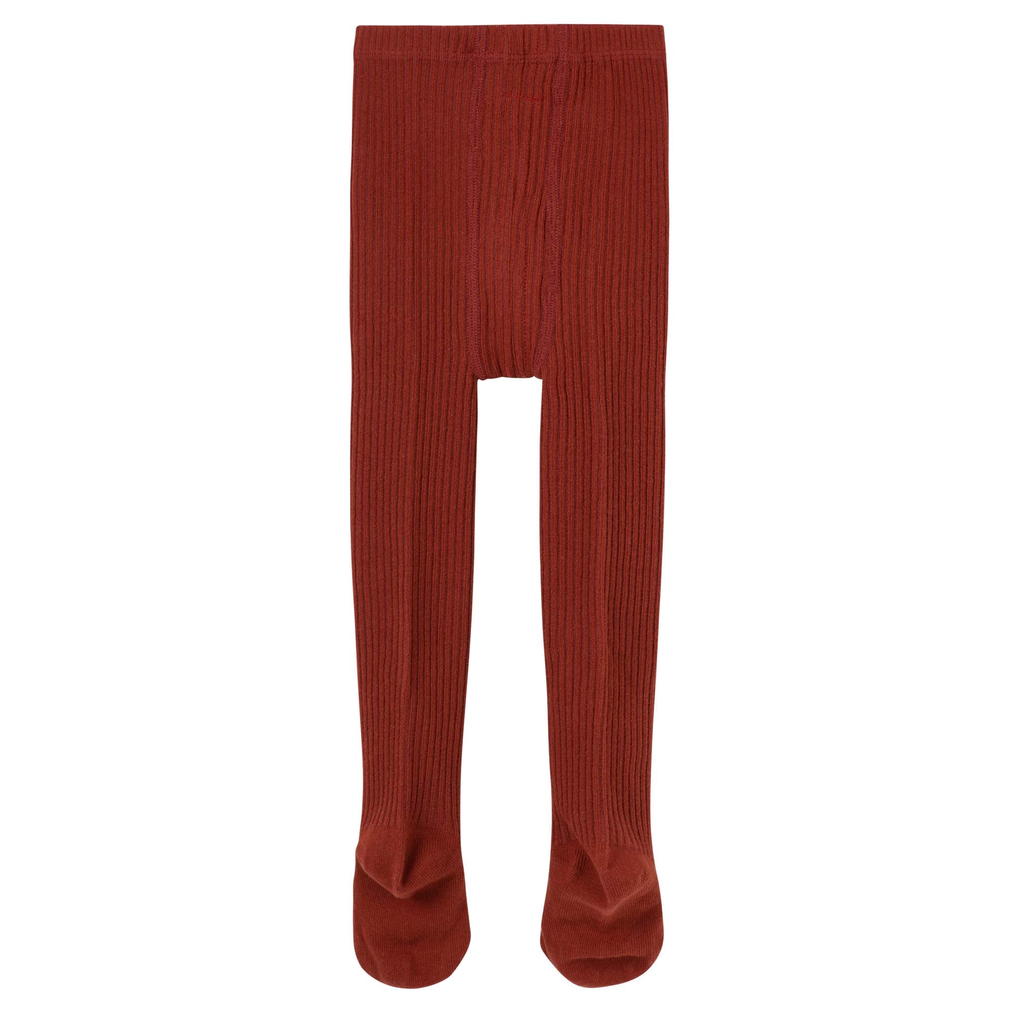 Rib Tights - Brick - Designer Kidz