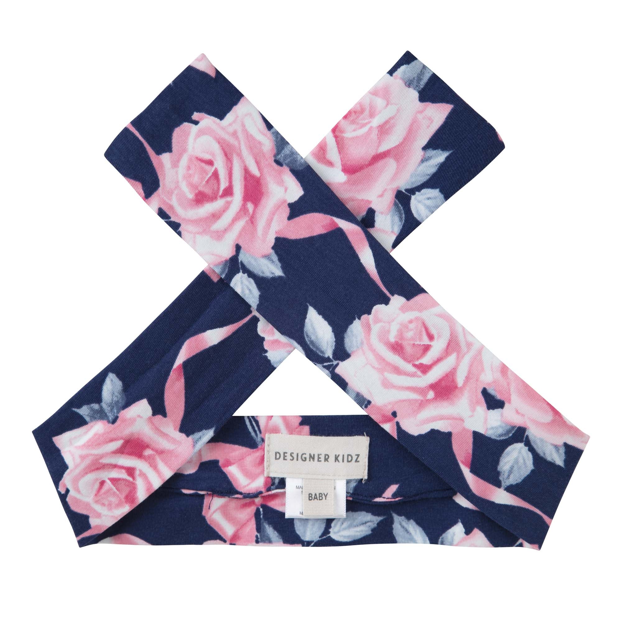 Rose Bow Headband - Navy - Designer Kidz