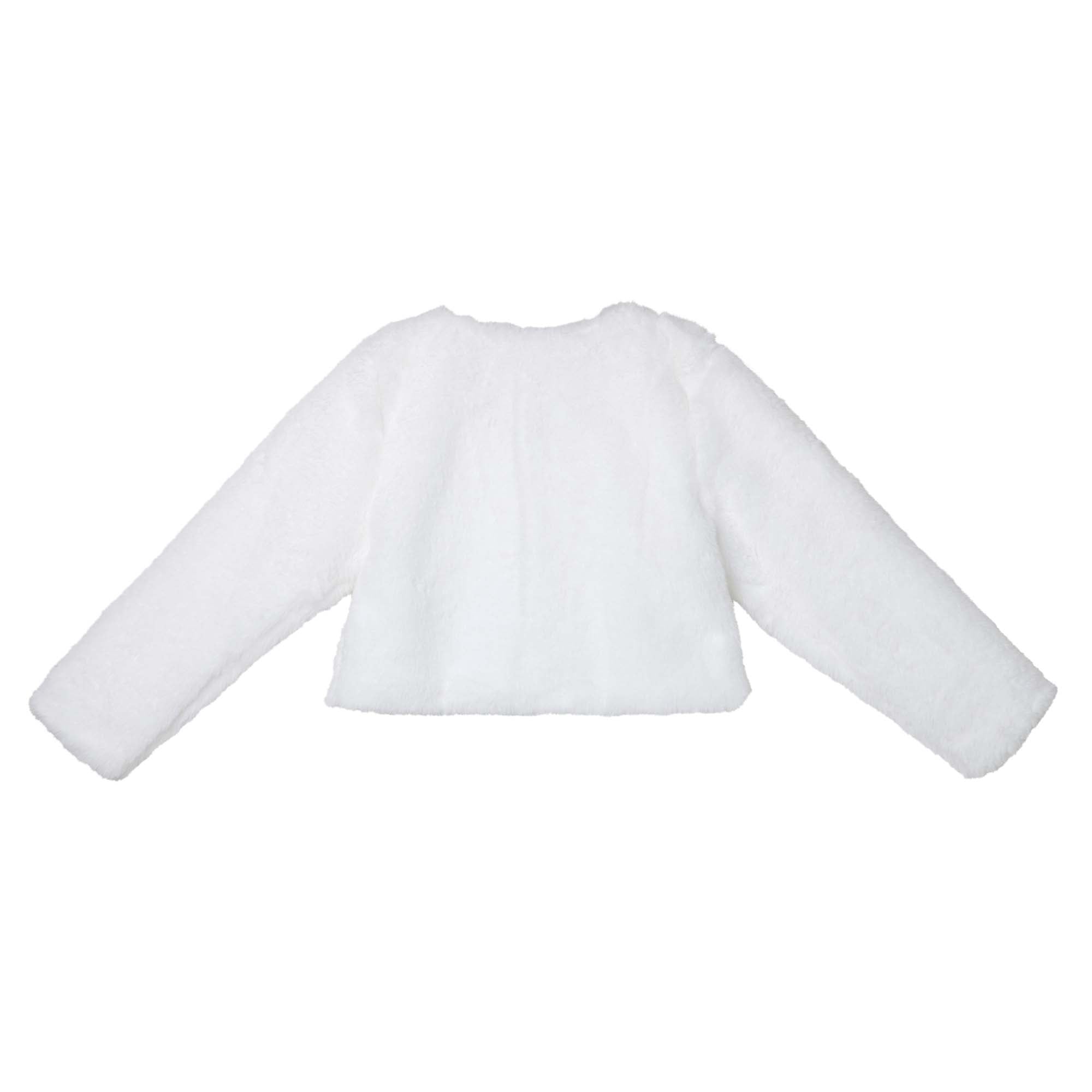 Sarah Faux Fur Jacket - Ivory - Designer Kidz