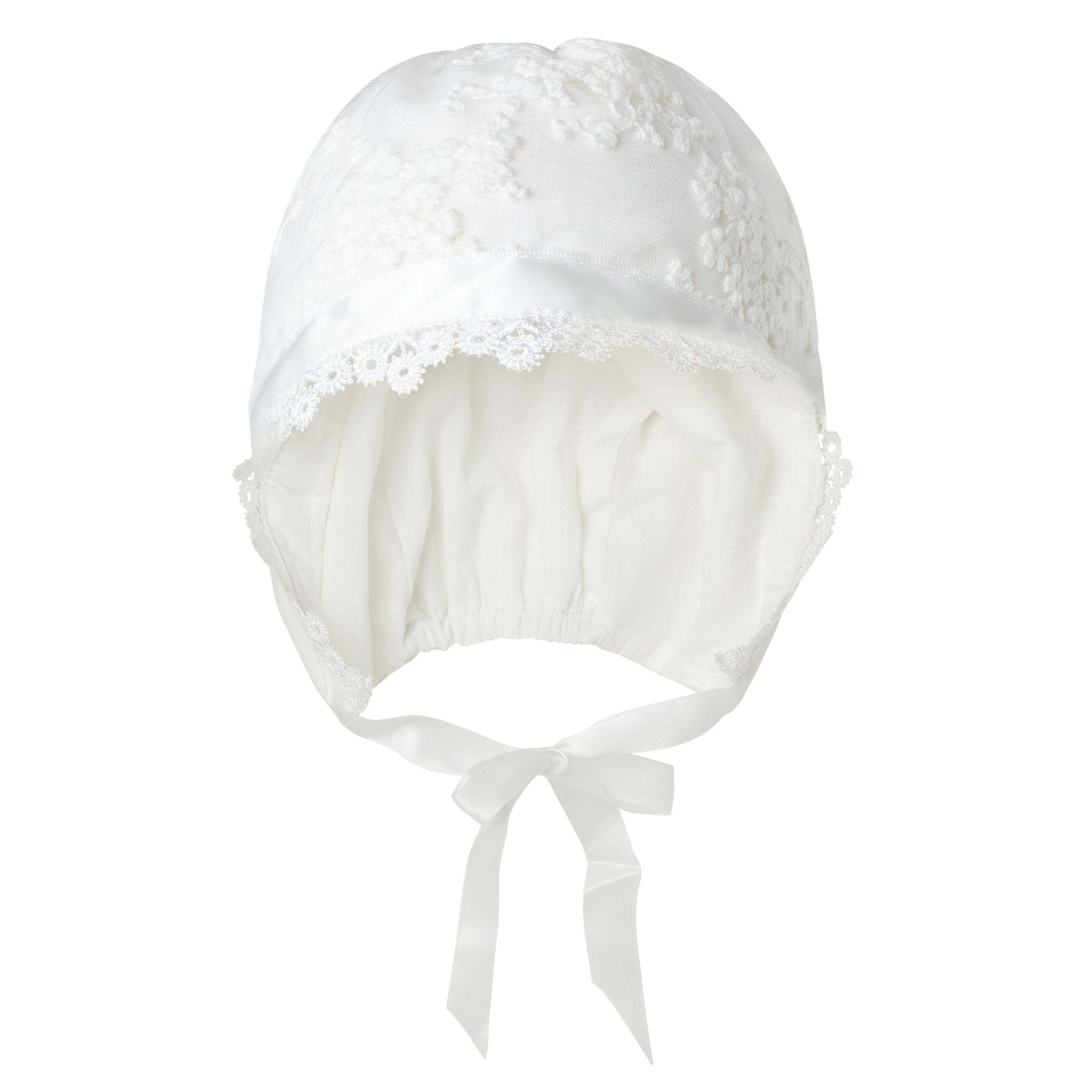 Sophia Christening Bonnet - Ivory - Designer Kidz