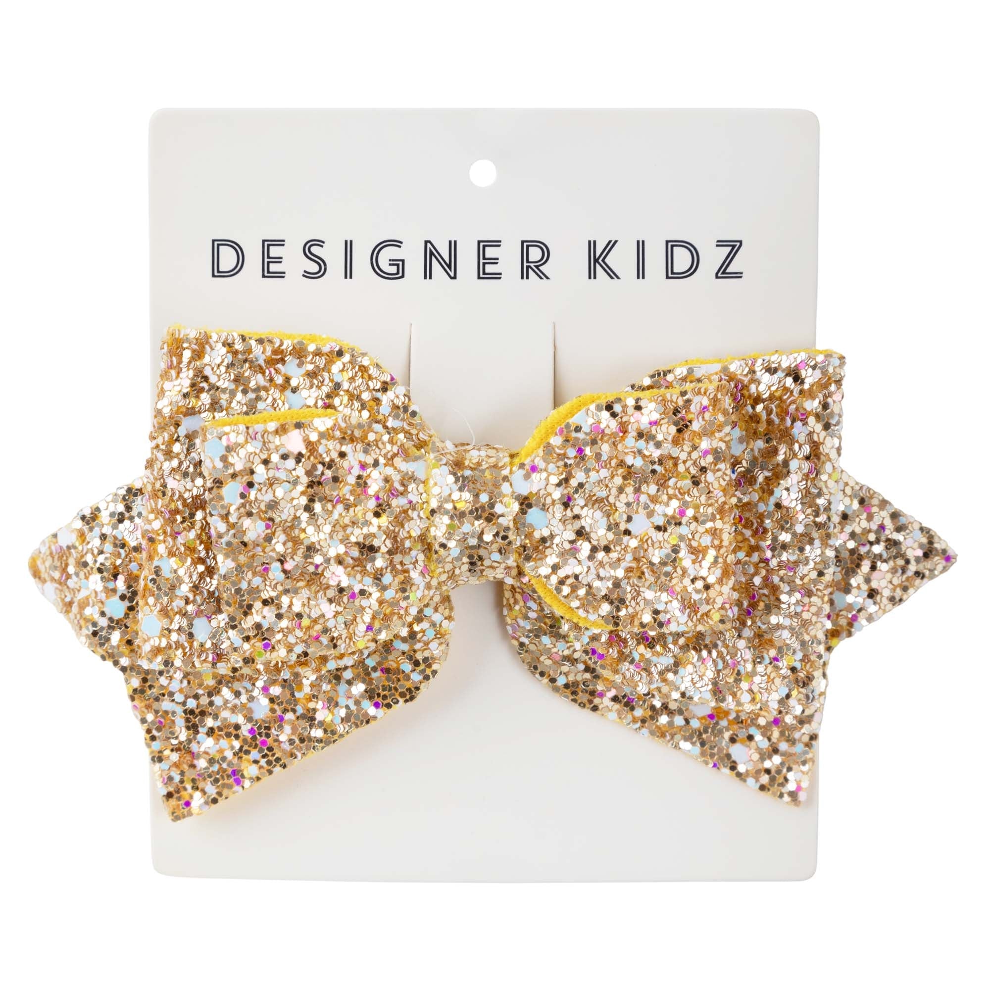 Sparkle Bow Hair Clip - Gold - Designer Kidz