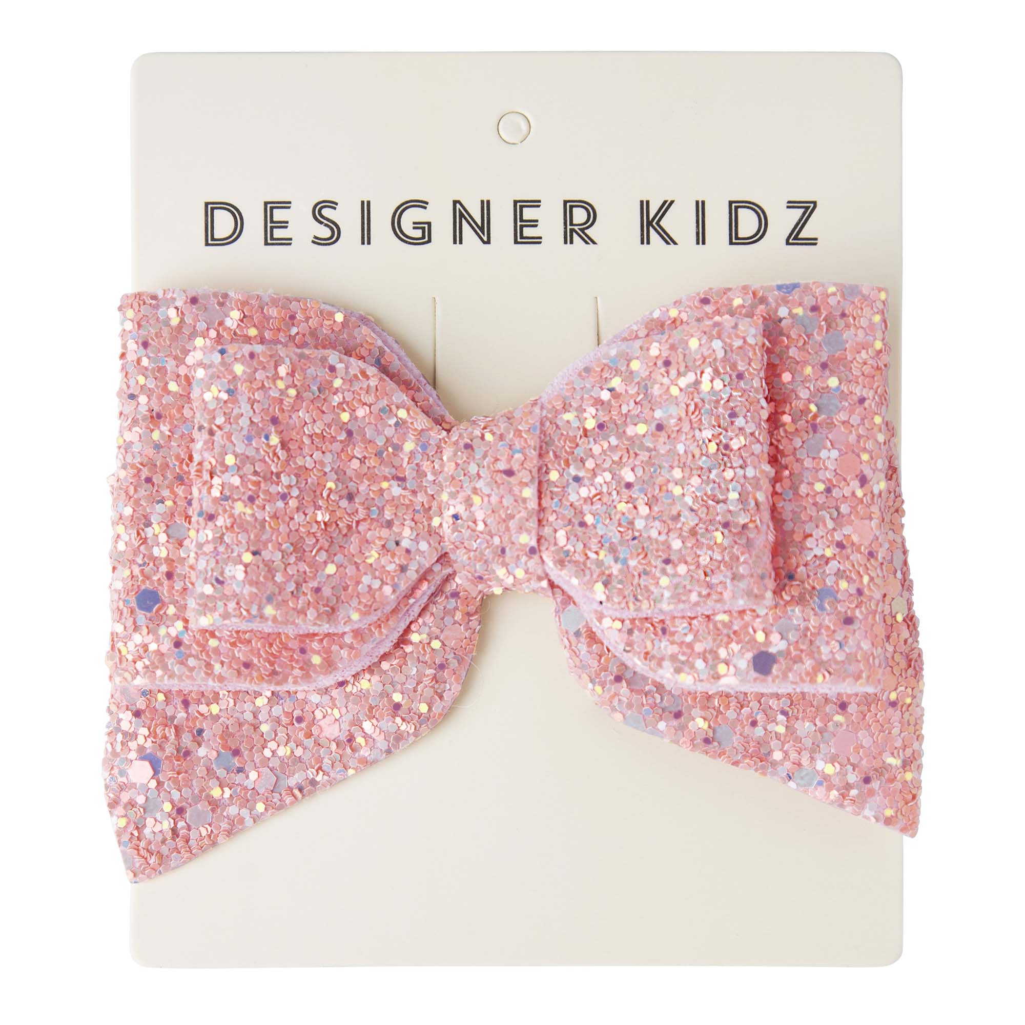 Sparkle Bow Hair Clip - Pink - Designer Kidz